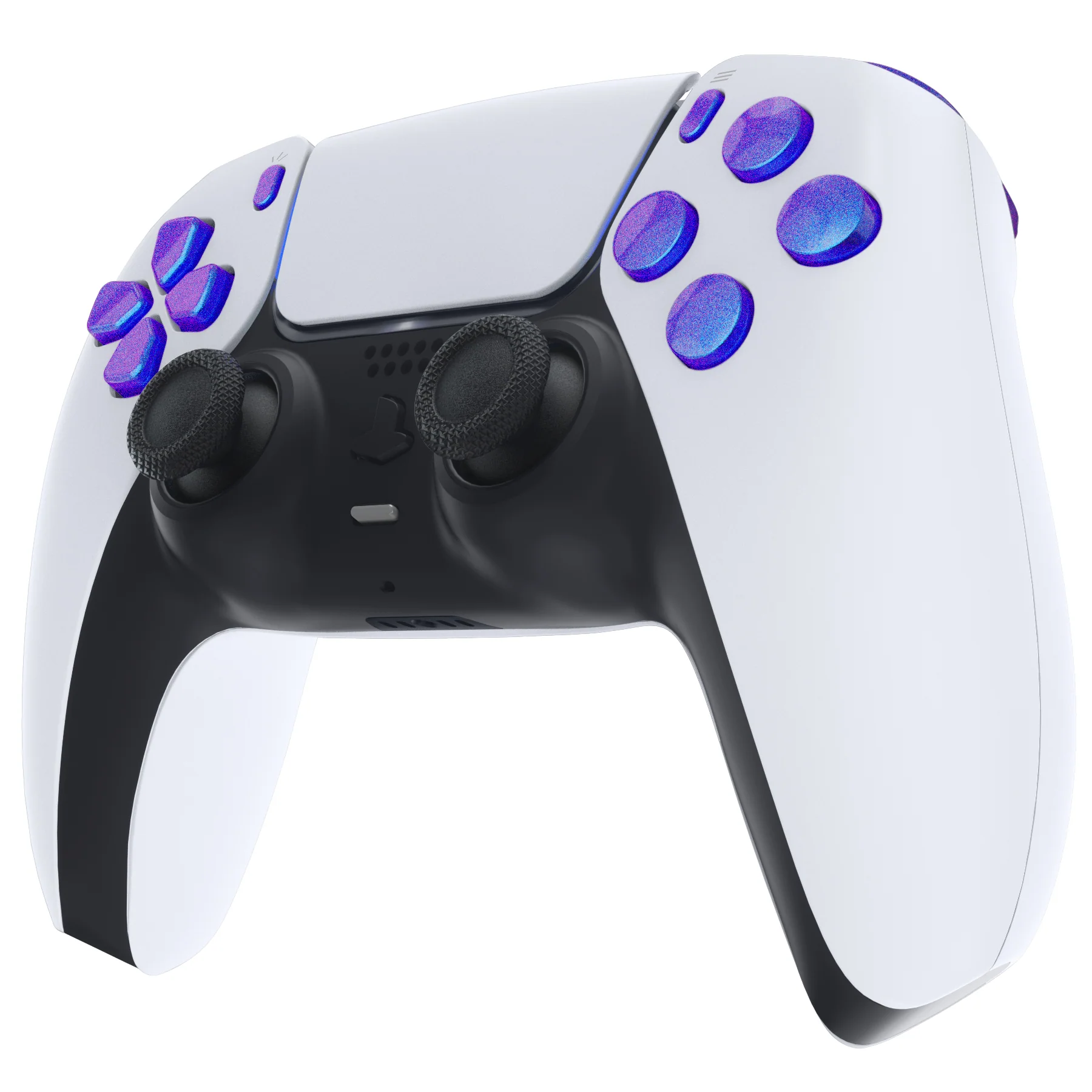 eXtremeRate Replacement Full Set Buttons Compatible with PS5 Controller BDM-030/040/050/060 - Chameleon Purple Blue - Image 5
