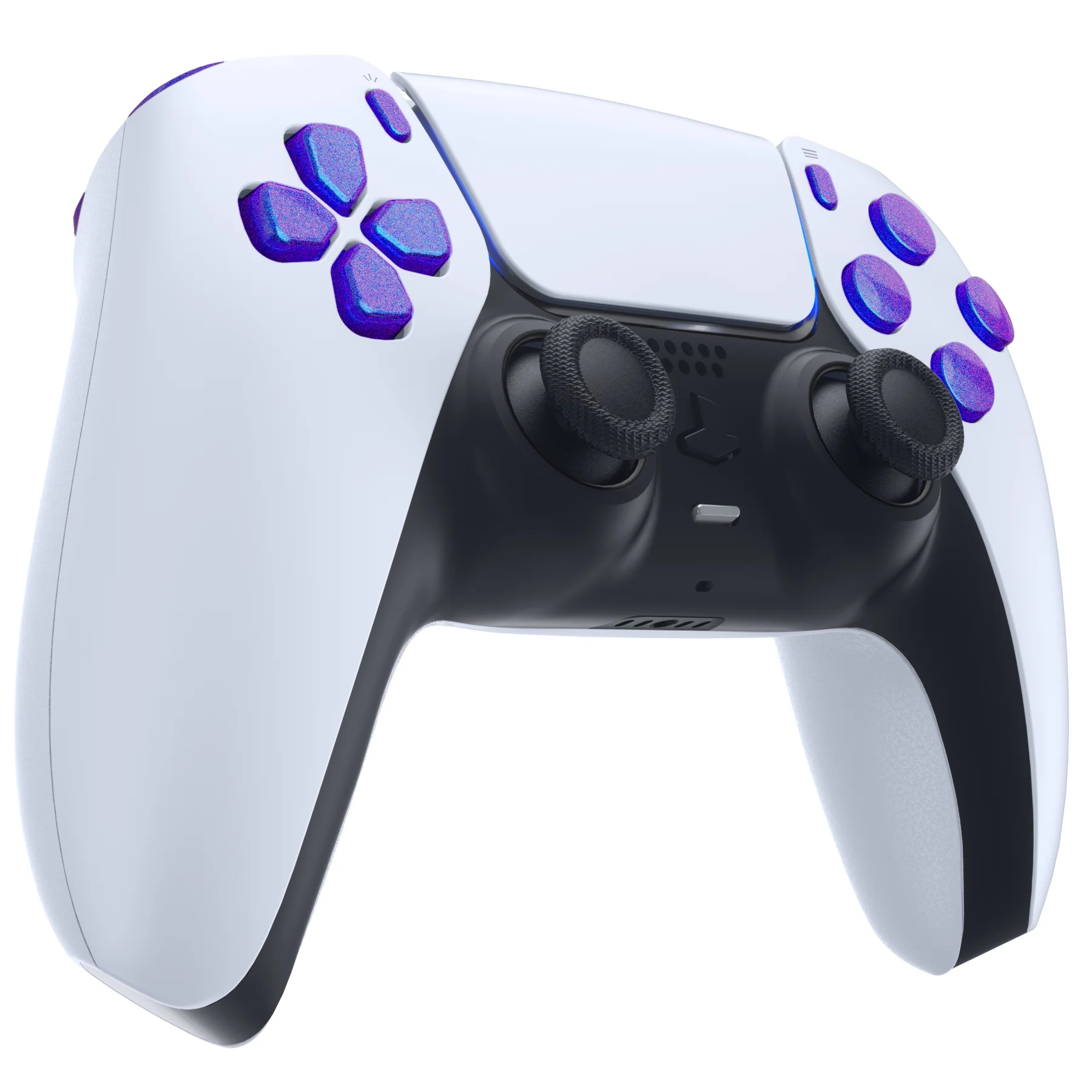 eXtremeRate Replacement Full Set Buttons Compatible with PS5 Controller BDM-030/040/050/060 - Chameleon Purple Blue - Image 6
