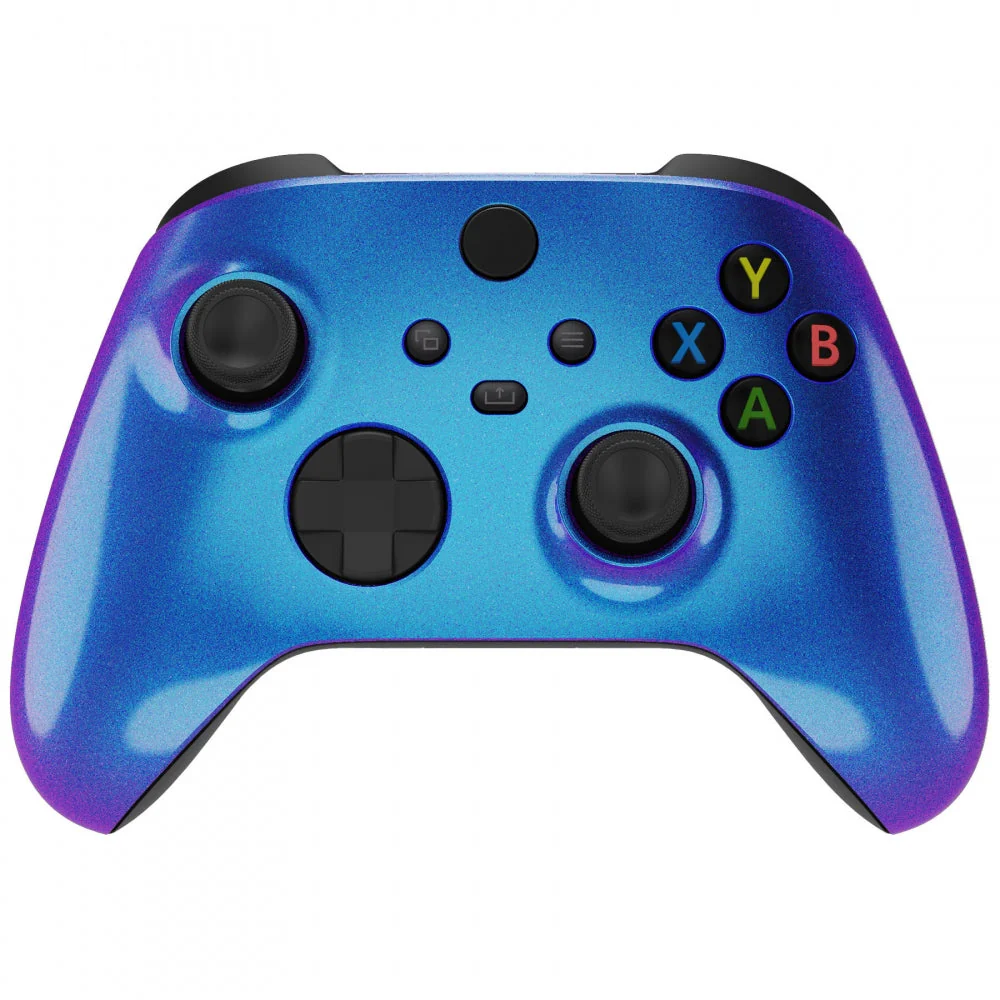 eXtremeRate Replacement Front Housing Shells with Side Rails Panels for Xbox Series X & S Controller - Chameleon Purple Blue - Image 4
