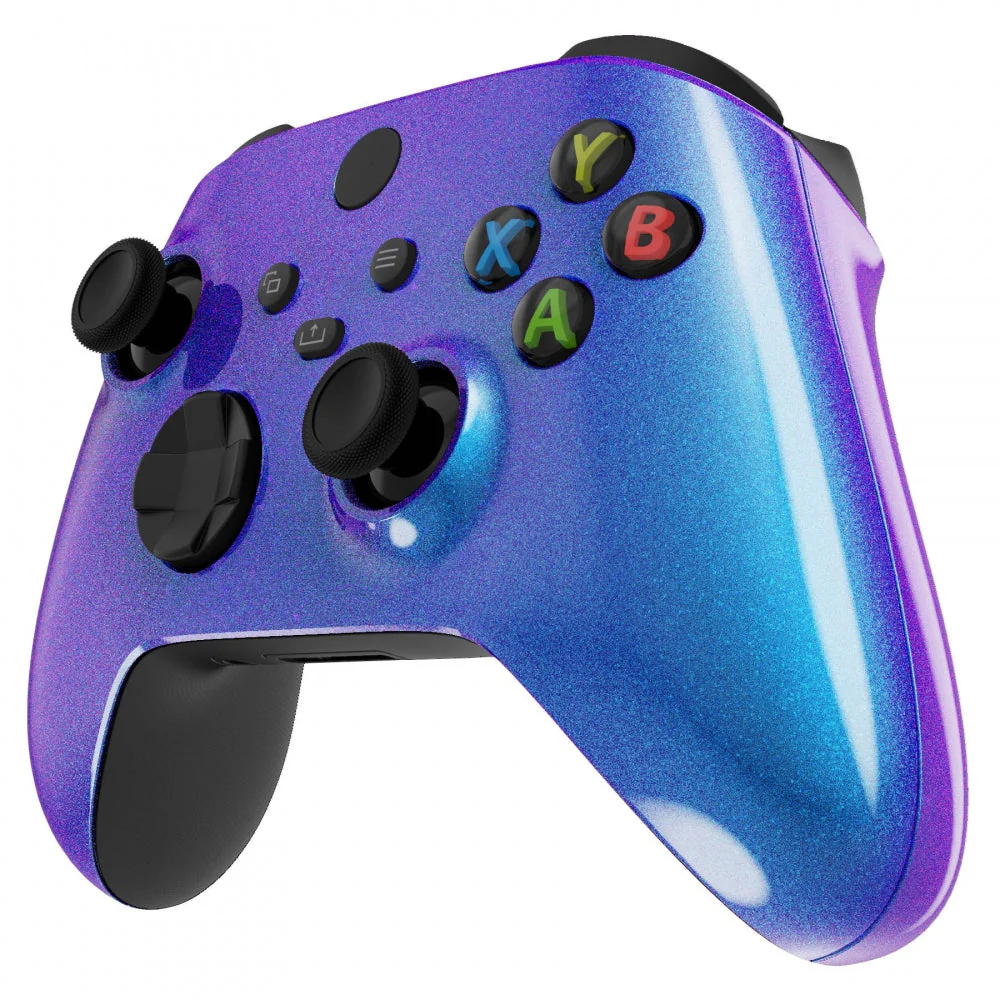 eXtremeRate Replacement Front Housing Shells with Side Rails Panels for Xbox Series X & S Controller - Chameleon Purple Blue - Image 5
