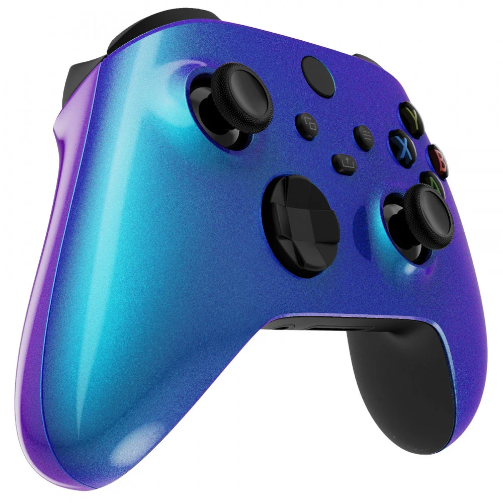eXtremeRate Replacement Front Housing Shells with Side Rails Panels for Xbox Series X & S Controller - Chameleon Purple Blue - Image 6