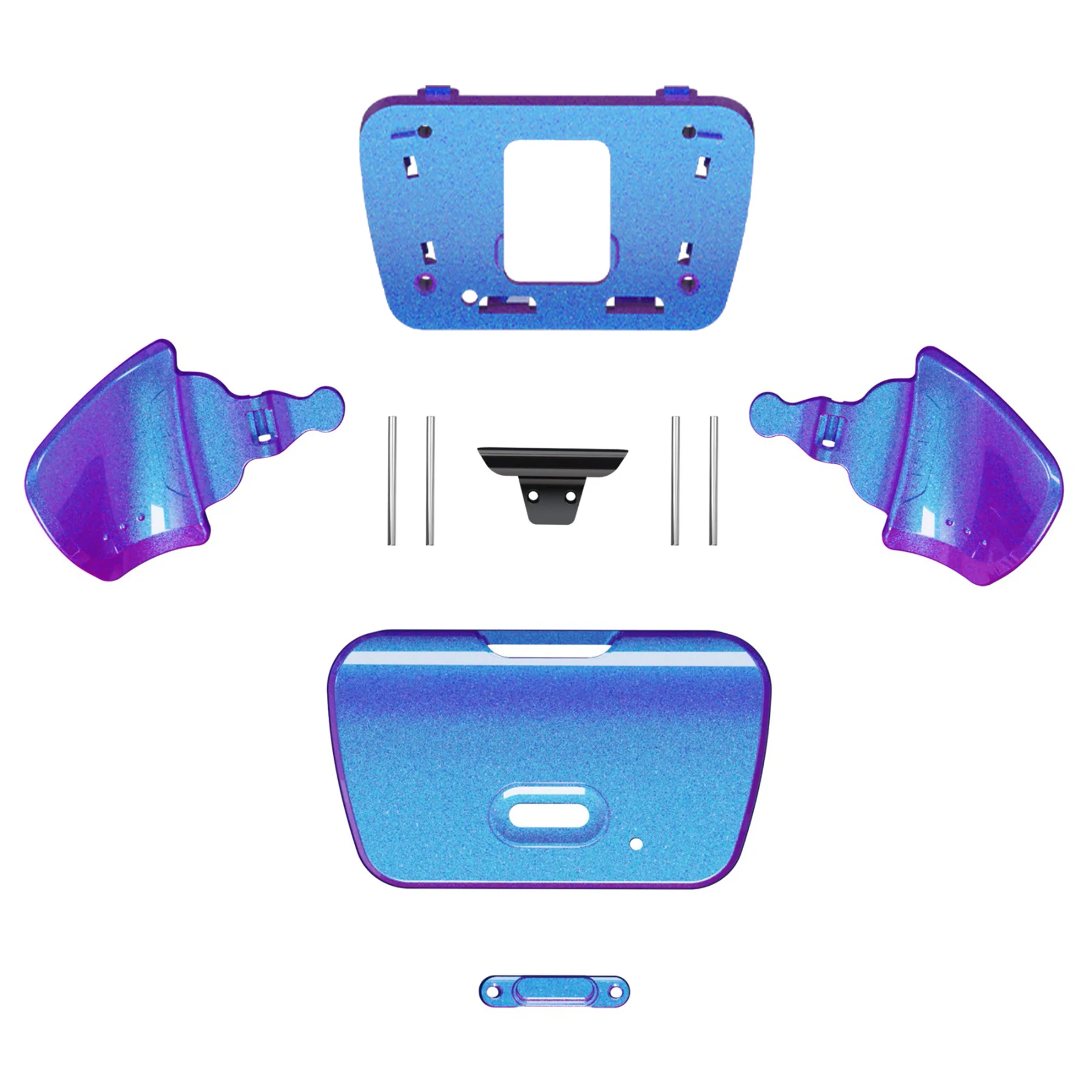 eXtremeRate Replacement Redesigned K1 K2 Back Buttons for eXtremerate RISE Remap Kit, Compatible with PS5 Controller - Chameleon Purple Blue - Image 2