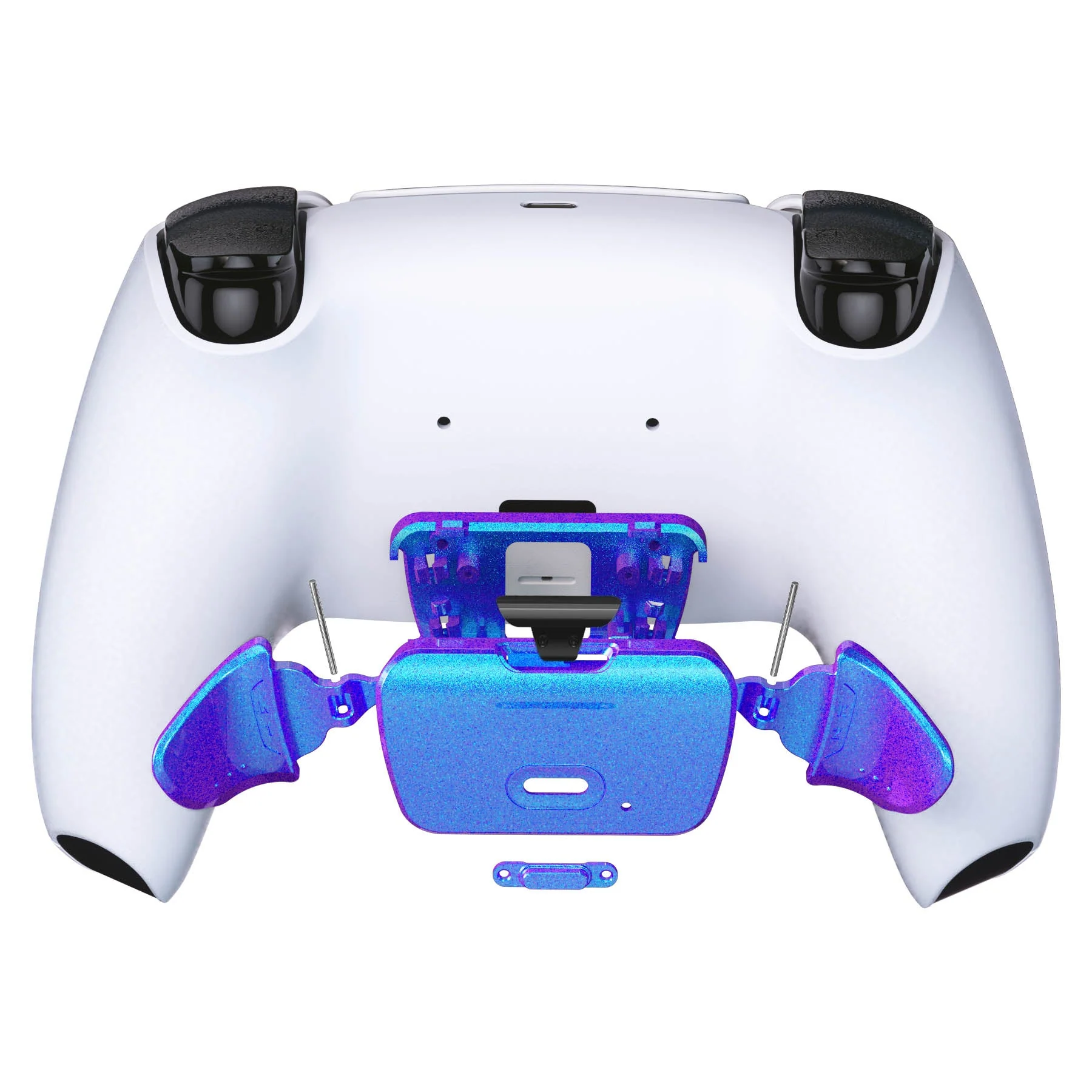 eXtremeRate Replacement Redesigned K1 K2 Back Buttons for eXtremerate RISE Remap Kit, Compatible with PS5 Controller - Chameleon Purple Blue - Image 4