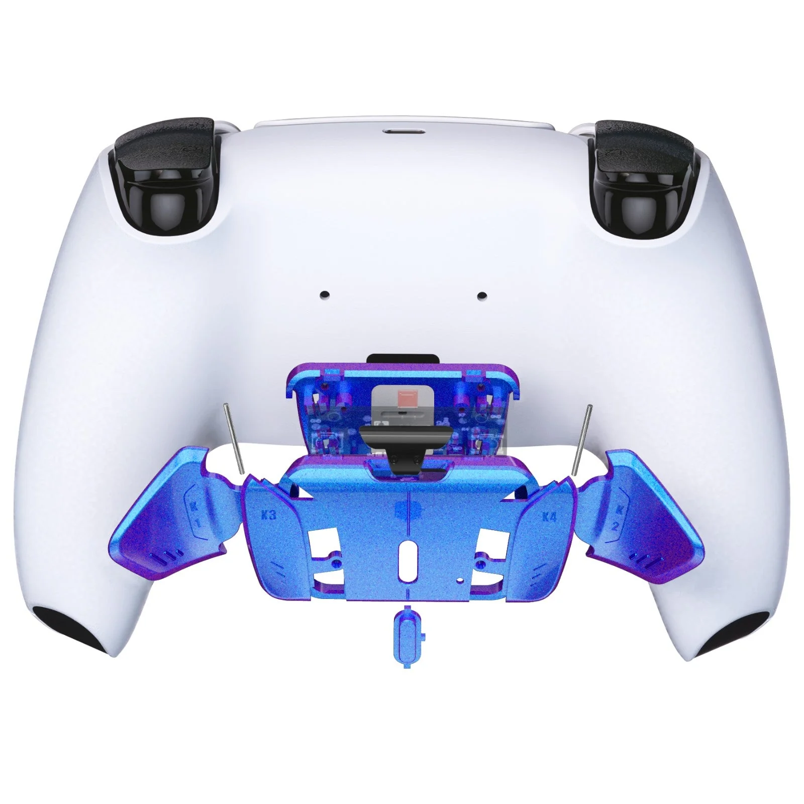 eXtremeRate Replacement Redesigned K1 K2 K3 K4 Back Buttons Housing Shell for eXtremeRate RISE4 Remap Kit, Compatible with PS5 Controller - Chameleon Purple Blue - Image 6