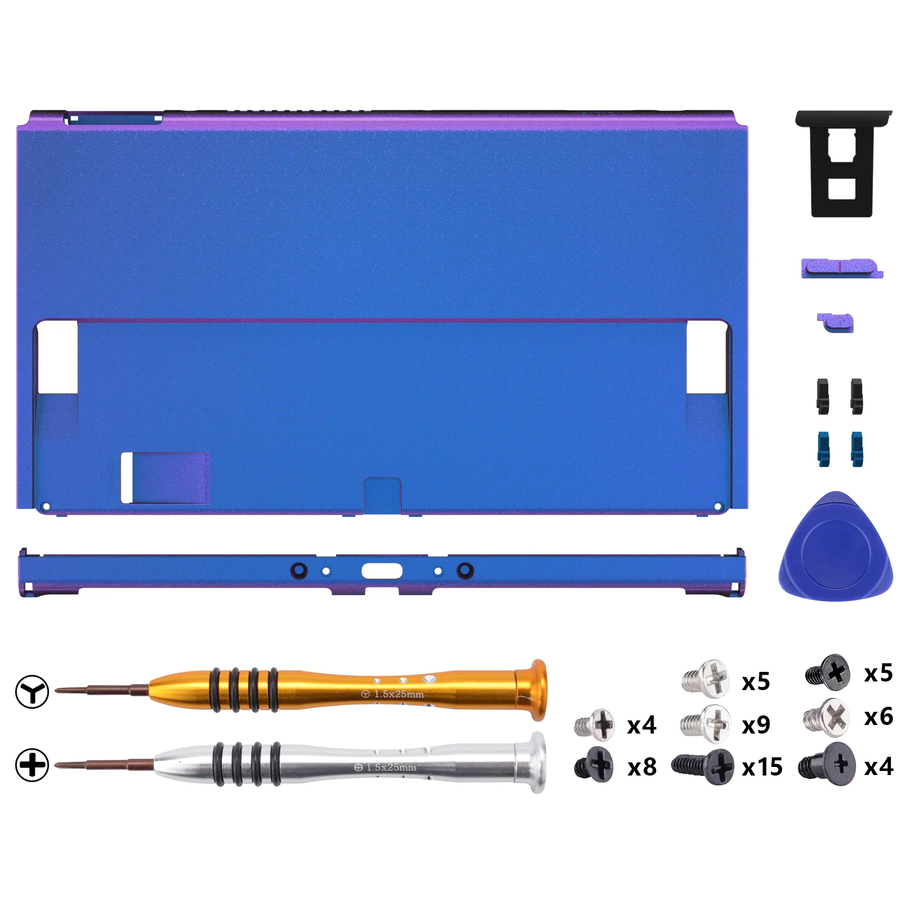 eXtremeRate Replacement Back Plate for Nintendo Switch OLED Console - Chameleon Purple Blue - Image 3