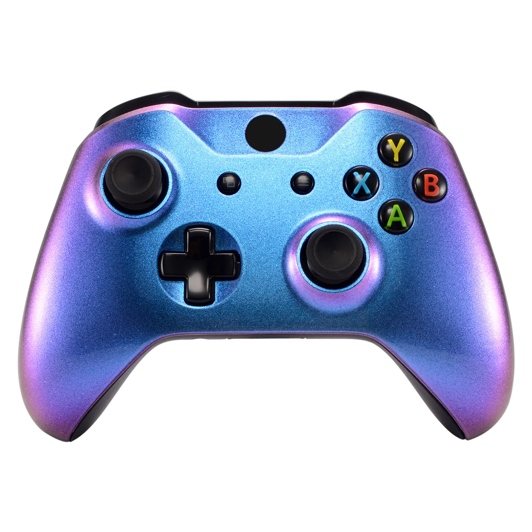eXtremeRate Replacement Front Housing Shell with Side Rails Panel for Xbox One X & S Controller (Model 1708) - Chameleon Purple Blue - Image 4