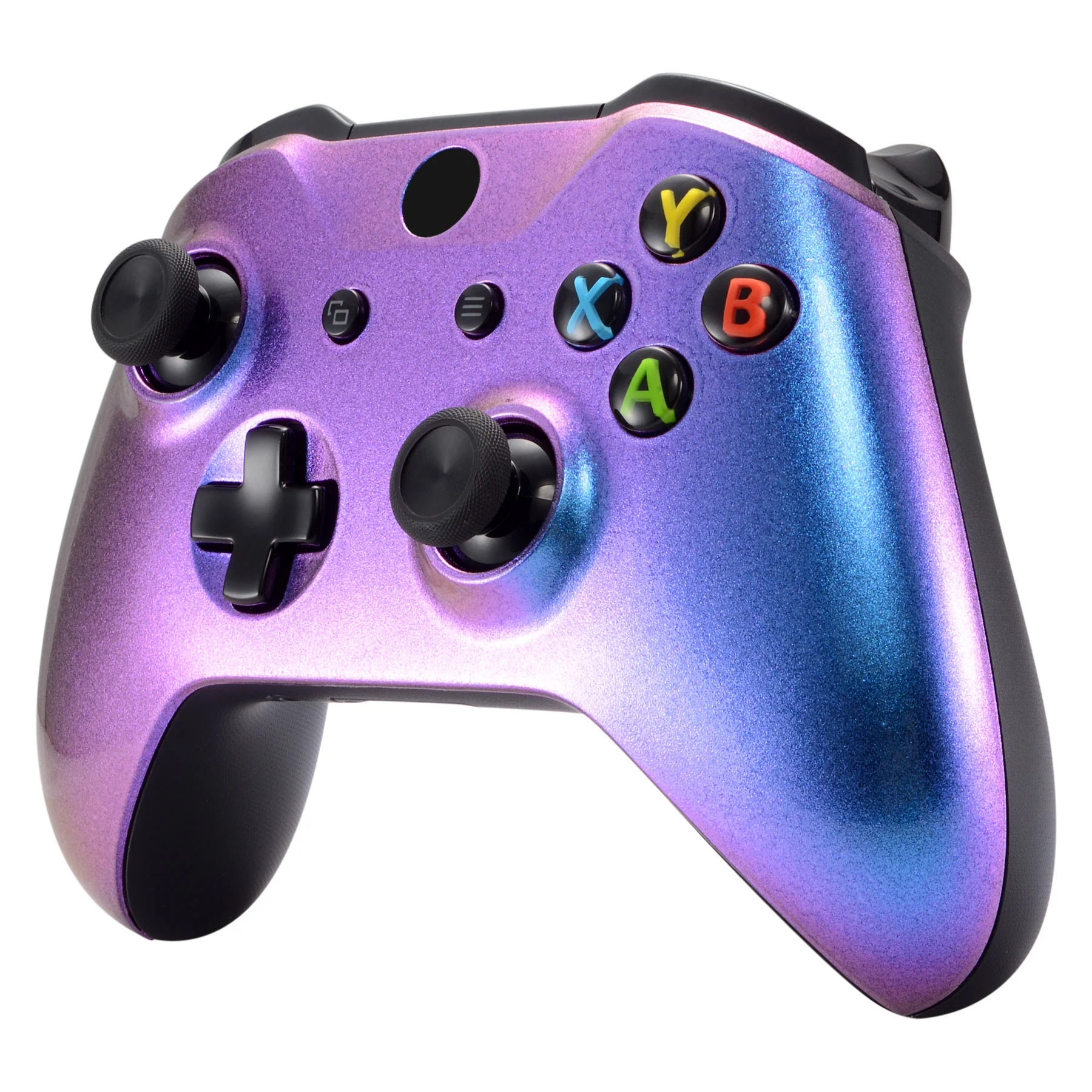 eXtremeRate Replacement Front Housing Shell with Side Rails Panel for Xbox One X & S Controller (Model 1708) - Chameleon Purple Blue - Image 5