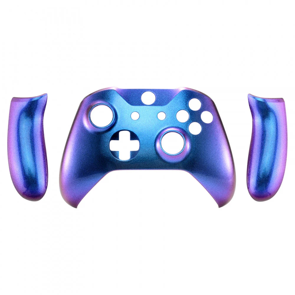 eXtremeRate Replacement Front Housing Shell with Side Rails Panel for Xbox One X & S Controller (Model 1708) - Chameleon Purple Blue - Image 8