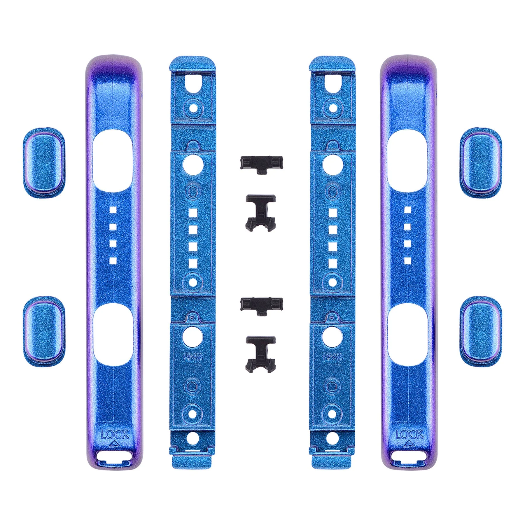 eXtremeRate 2 Pack Custom Replacement shell for Joycon Strap of NS Switch - Chameleon Purple Blue - Image 2