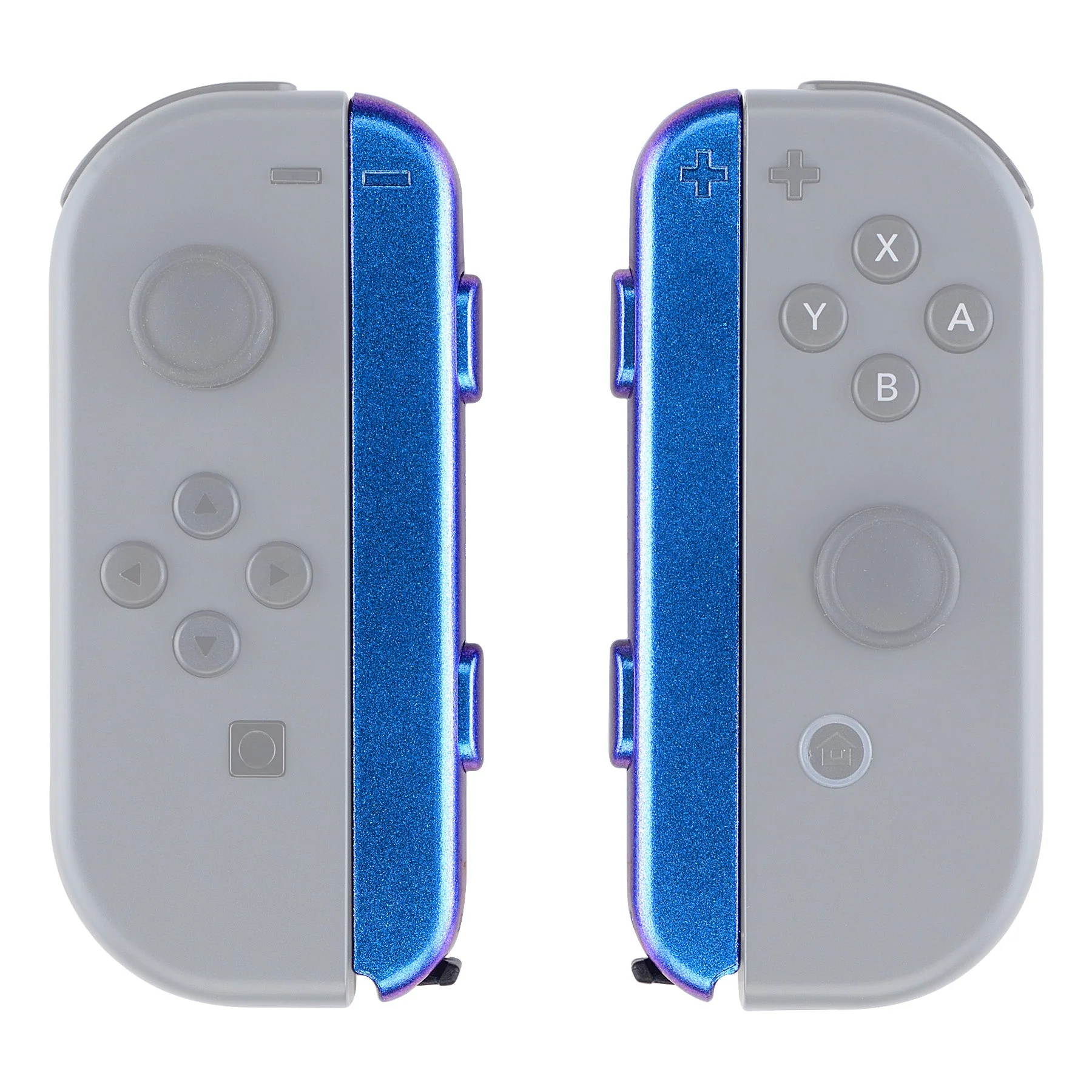eXtremeRate 2 Pack Custom Replacement shell for Joycon Strap of NS Switch - Chameleon Purple Blue - Image 6