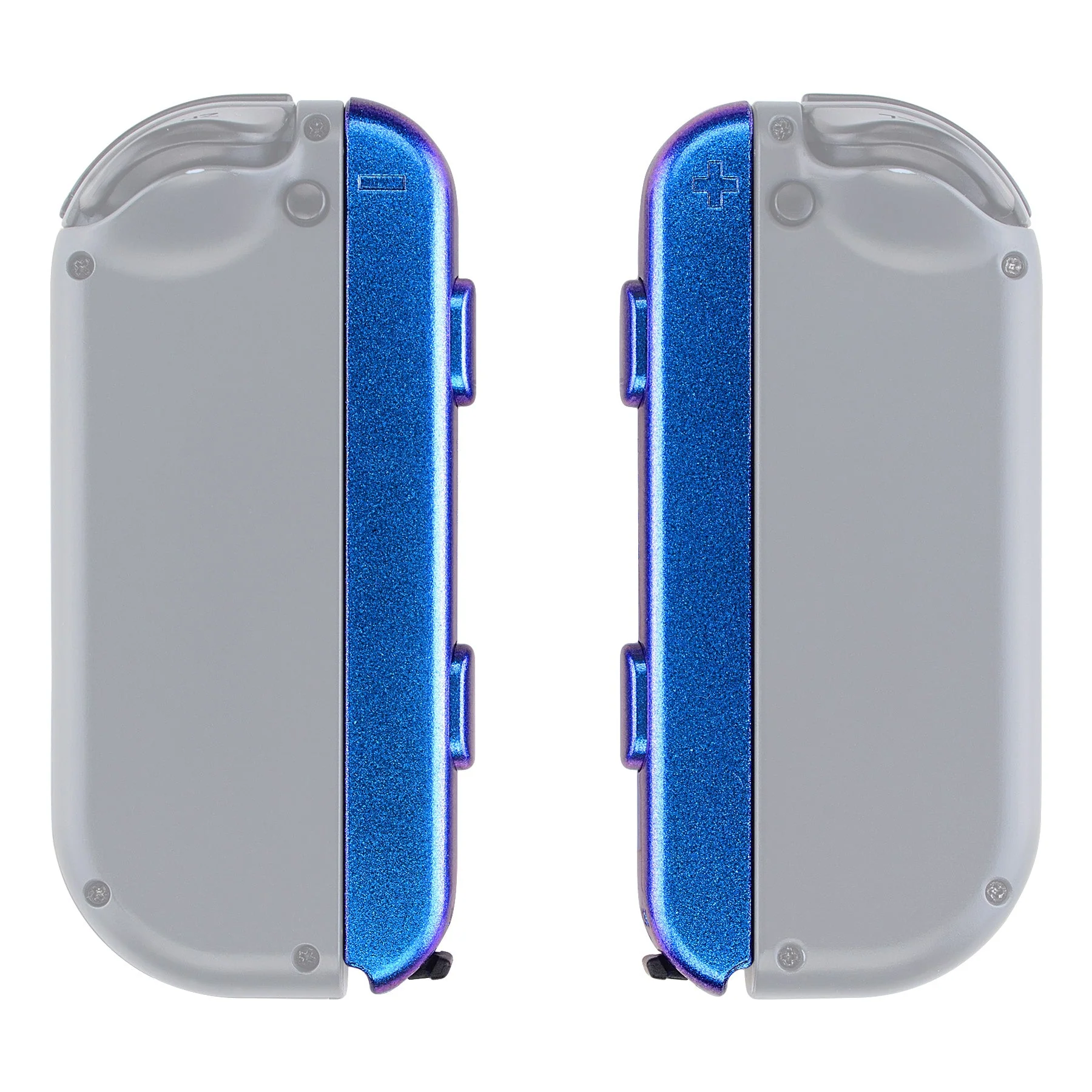 eXtremeRate 2 Pack Custom Replacement shell for Joycon Strap of NS Switch - Chameleon Purple Blue - Image 7