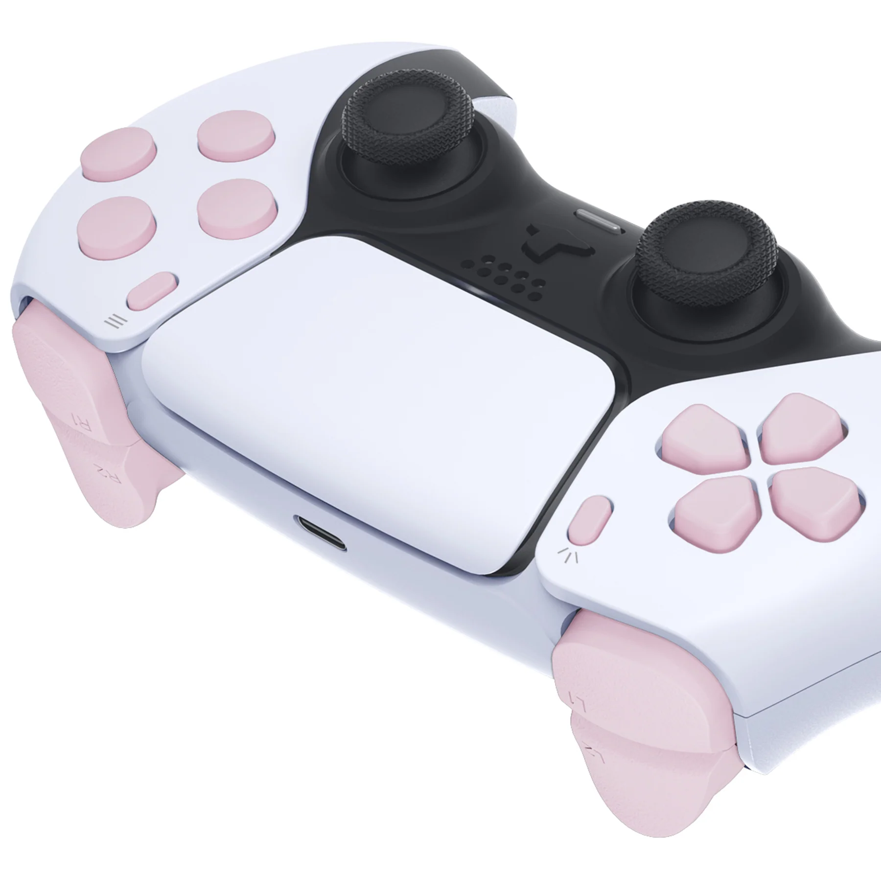 eXtremeRate Replacement Full Set Buttons Compatible with PS5 Controller BDM-030/040/050/060 - Cherry Blossoms Pink - Image 7
