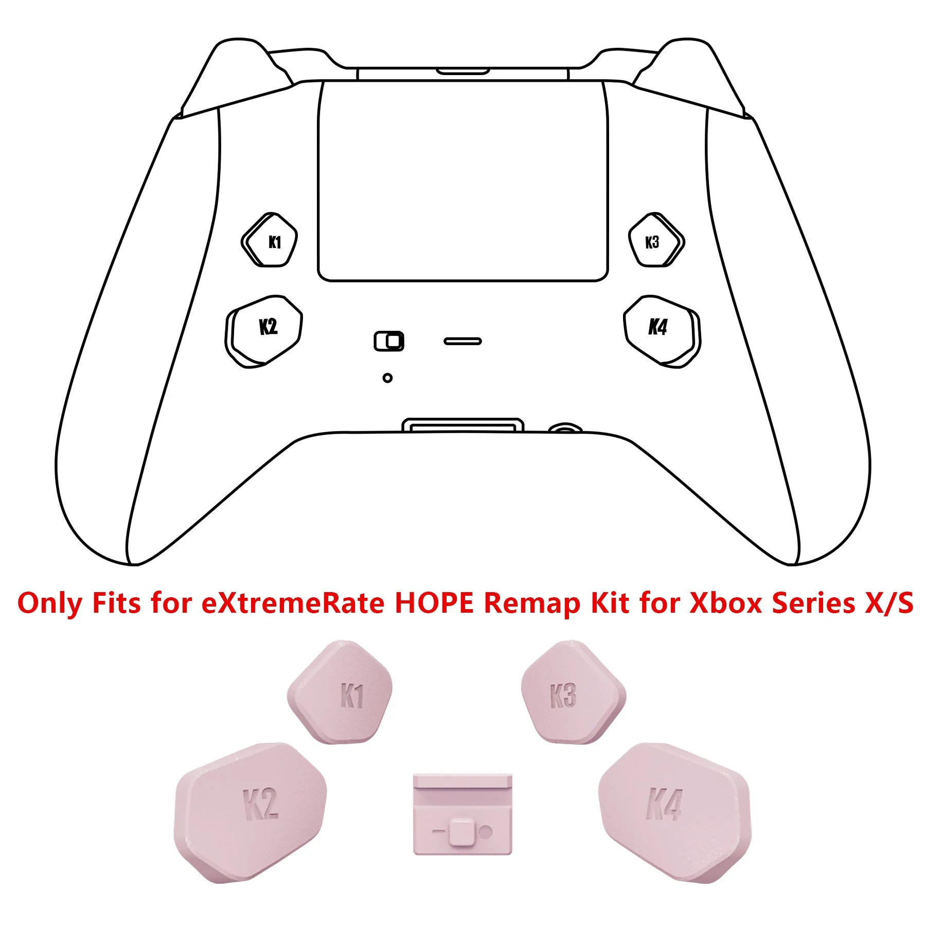 eXtremeRate Redesigned K1 K2 K3 K4 Back Buttons Paddles & Toggle Switch for eXtremerate Hope Remap Kit, Compatible with Xbox Series X/S Controller - Cherry Blossoms Pink - Image 3
