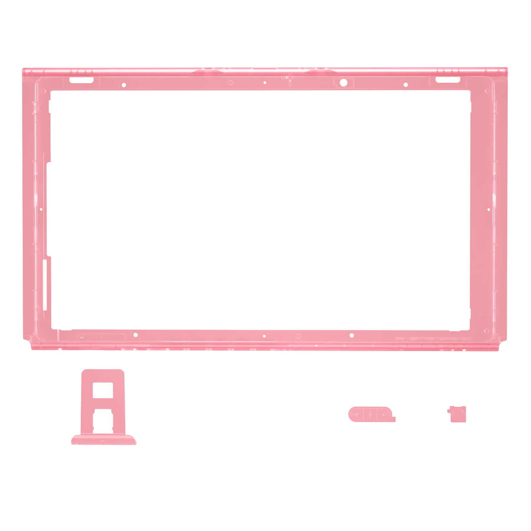 eXtremeRate DIY Replacement Housing Shell Front Frame with Volume Up Down Power Buttons for NS Switch Console - Cherry Pink - Image 2