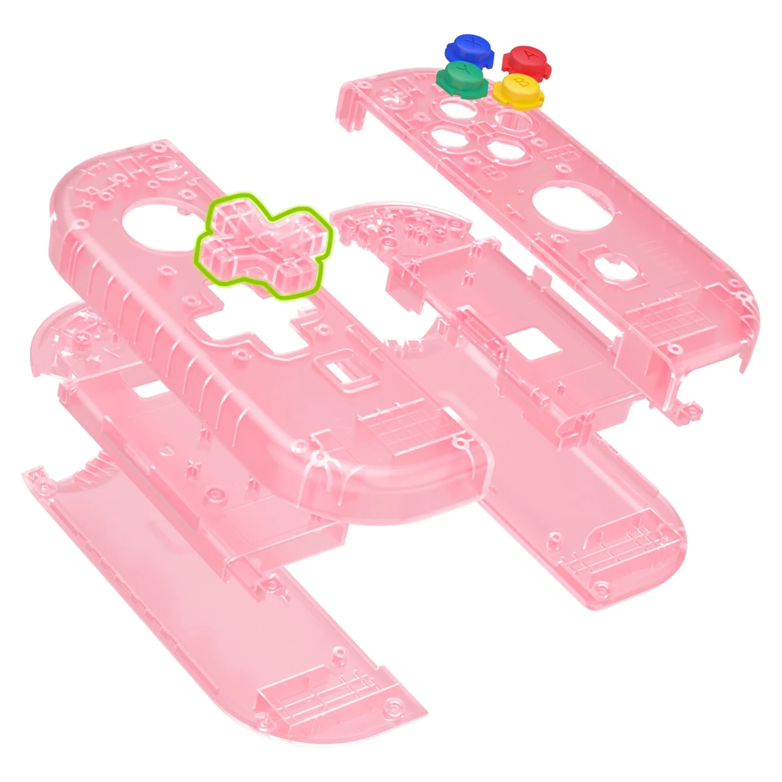 eXtremeRate Dpad Version Replacement Full Set Shell Case with Buttons for Joycon of NS Switch - Cherry Pink - Image 12