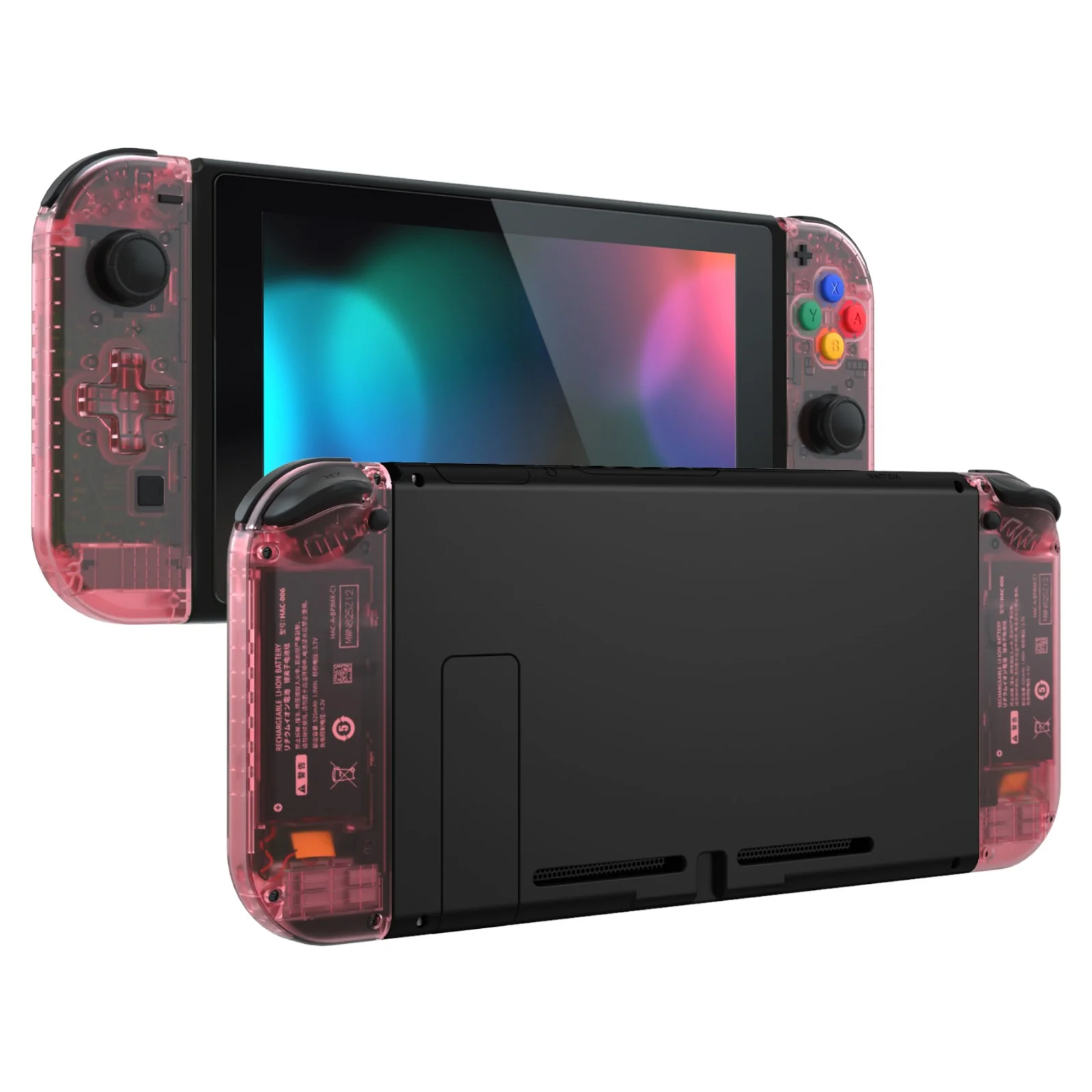 eXtremeRate Dpad Version Replacement Full Set Shell Case with Buttons for Joycon of NS Switch - Cherry Pink - Image 4