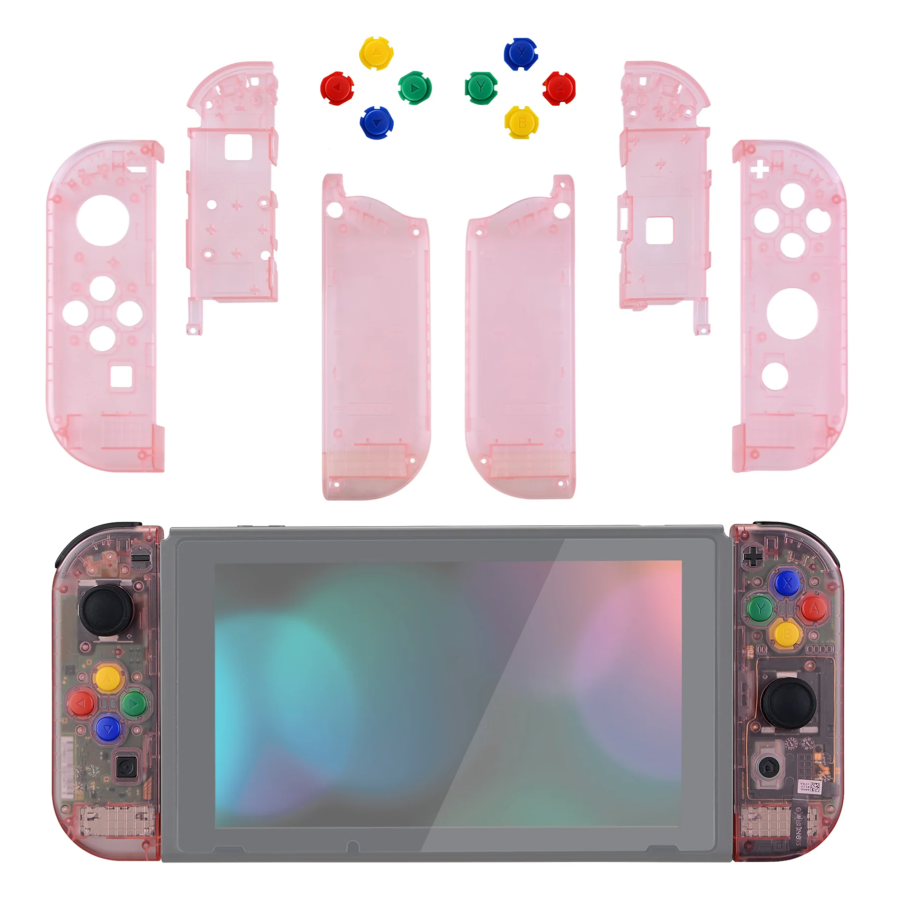 eXtremeRate Replacement Full Set Shell Case with Buttons for Joycon of NS Switch - Cherry Pink - Image 3
