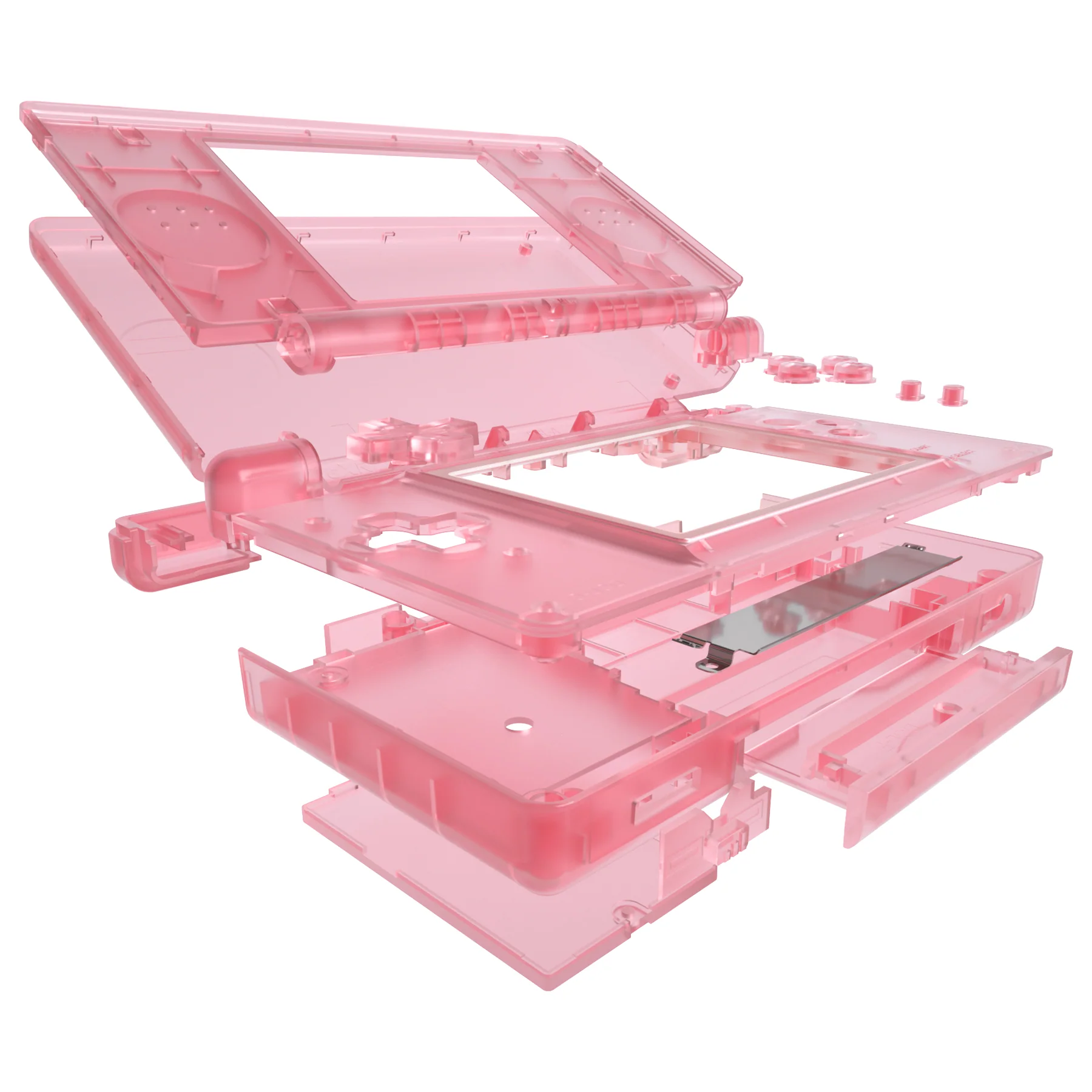 eXtremeRate Replacement Full Housing Shell & Buttons with Screen Lens for Nintendo DS Lite NDSL - Cherry Pink - Image 4