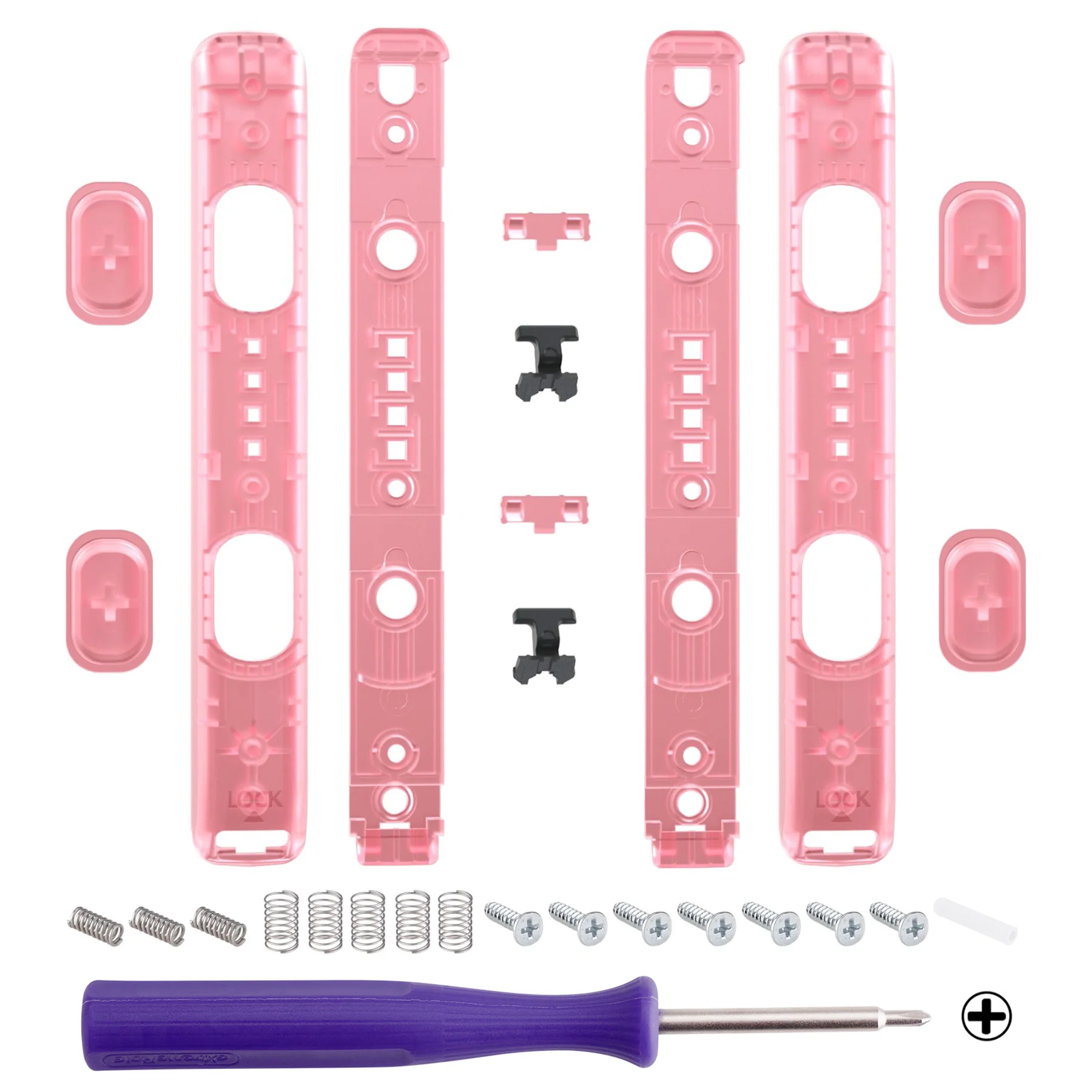 eXtremeRate 2 Pack Custom Replacement shell for Joycon Strap of NS Switch - Cherry Pink - Image 2