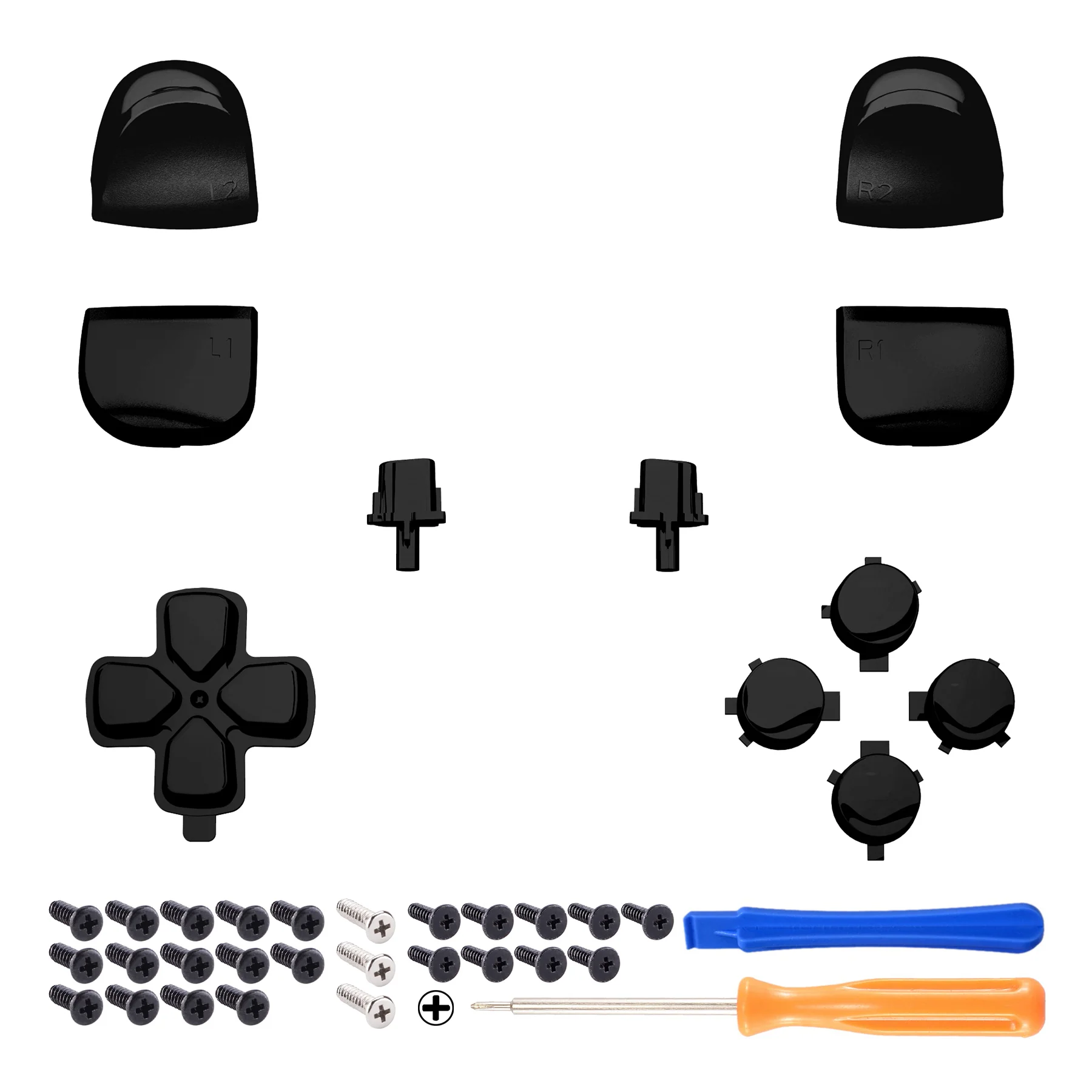 eXtremeRate Replacement Full Set Buttons Compatible with PS5 Controller BDM-010/020 - Chrome Black - Image 8