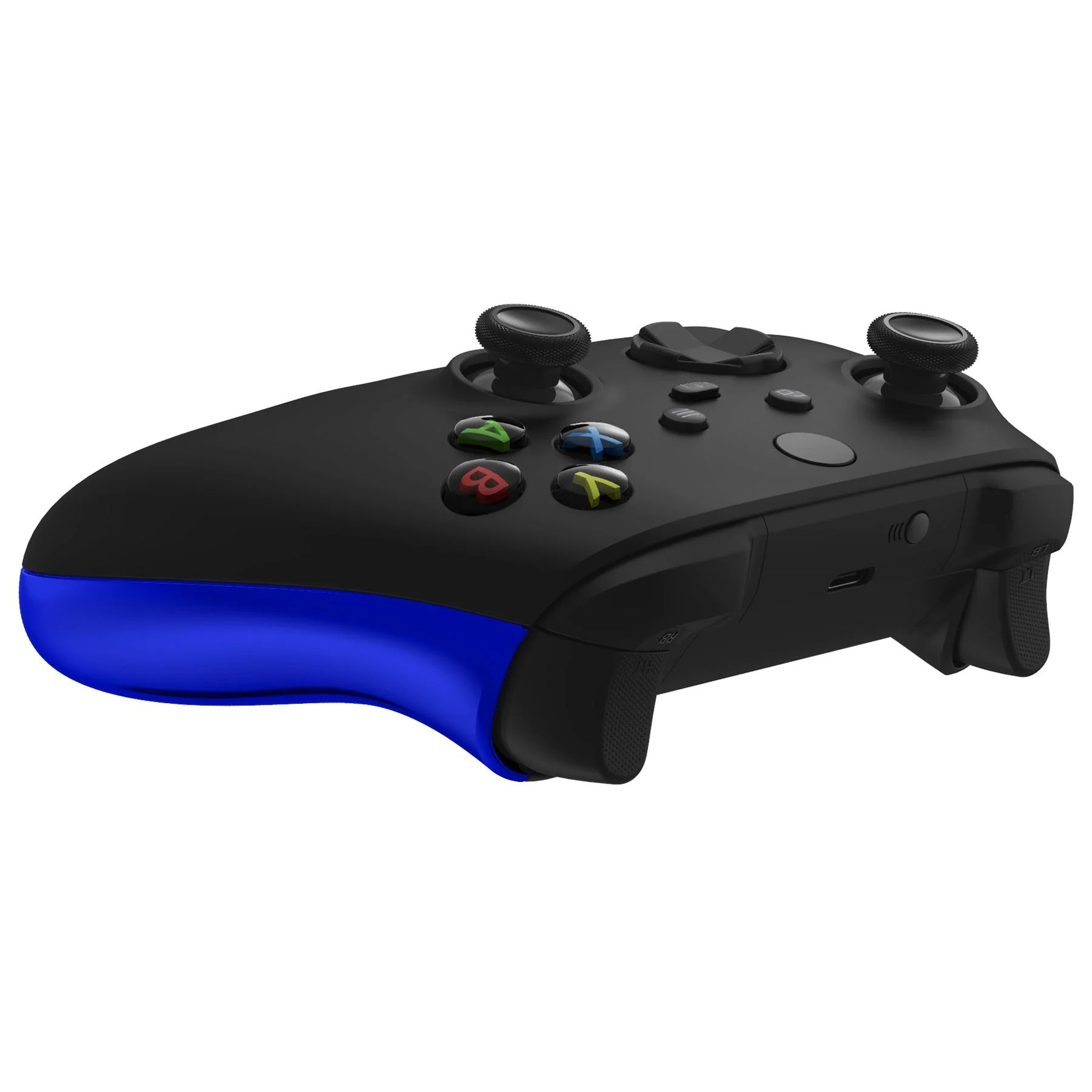 eXtremeRate Replacement Non-Slip Side Rails Grip Back Panels for Xbox Series X & S Controller - Chrome Blue - Image 7