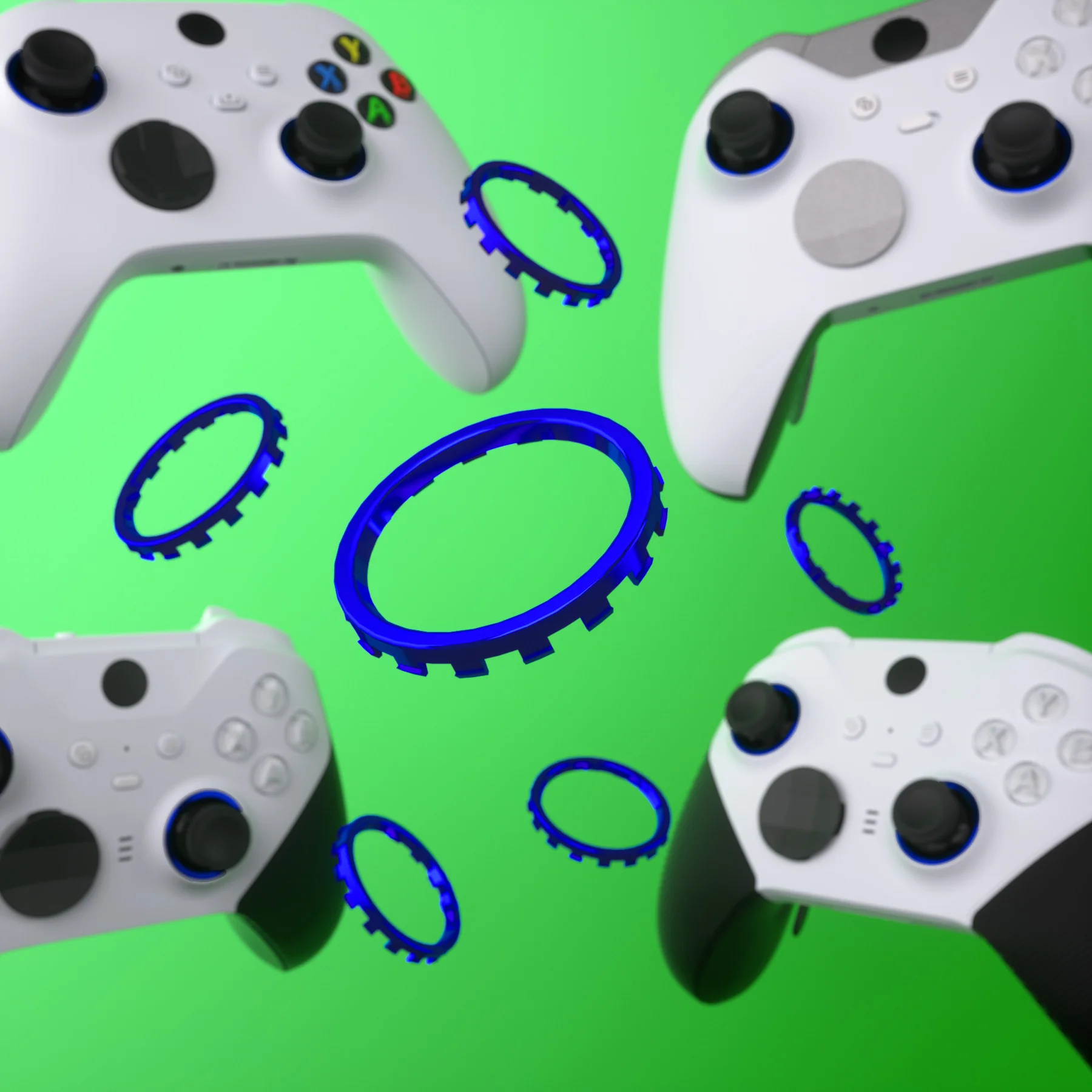 eXtremeRate Custom Accent Rings for Xbox Elite Series 2 Core & for Elite Series 2 & for Xbox One Elite Controller, Compatible with eXtremeRate ASR Version Shell for Xbox Series X/S Controller - Chrome Blue - Image 9