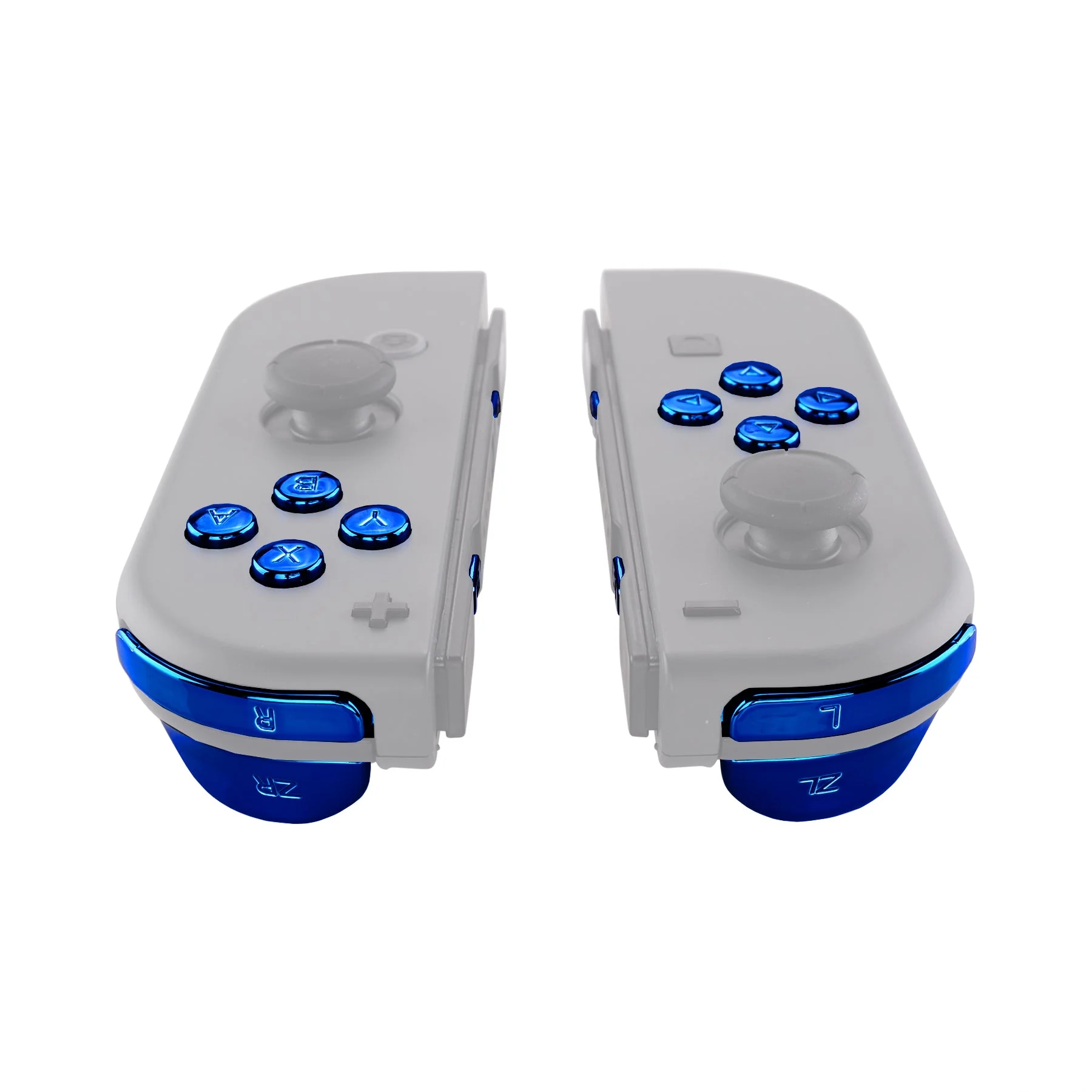 eXtremeRate Replacement Full Set Buttons for Joycon of NS Switch - Chrome Blue Glossy - Image 5