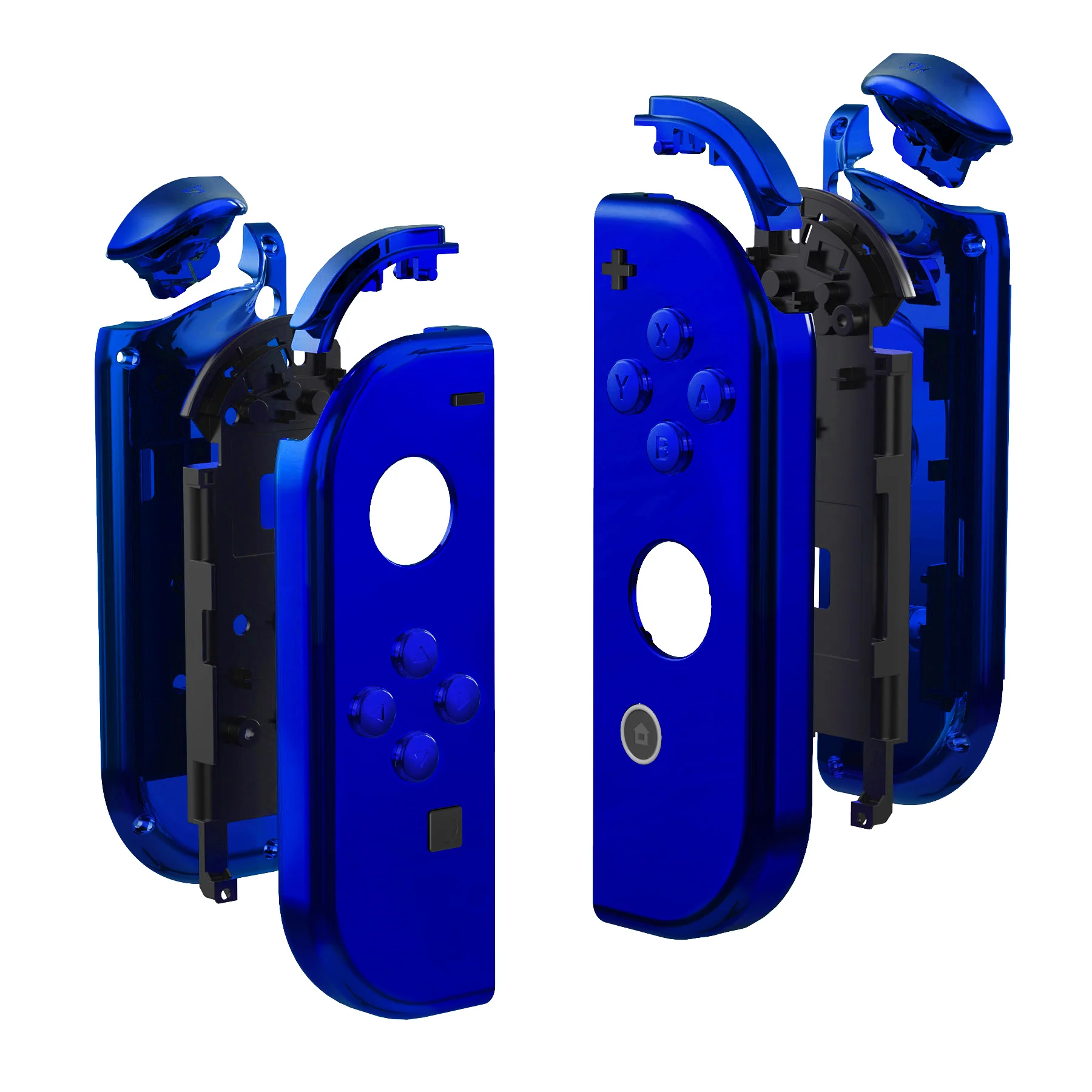 eXtremeRate Replacement Full Set Shell Case with Buttons for Joycon of NS Switch - Chrome Blue - Image 10