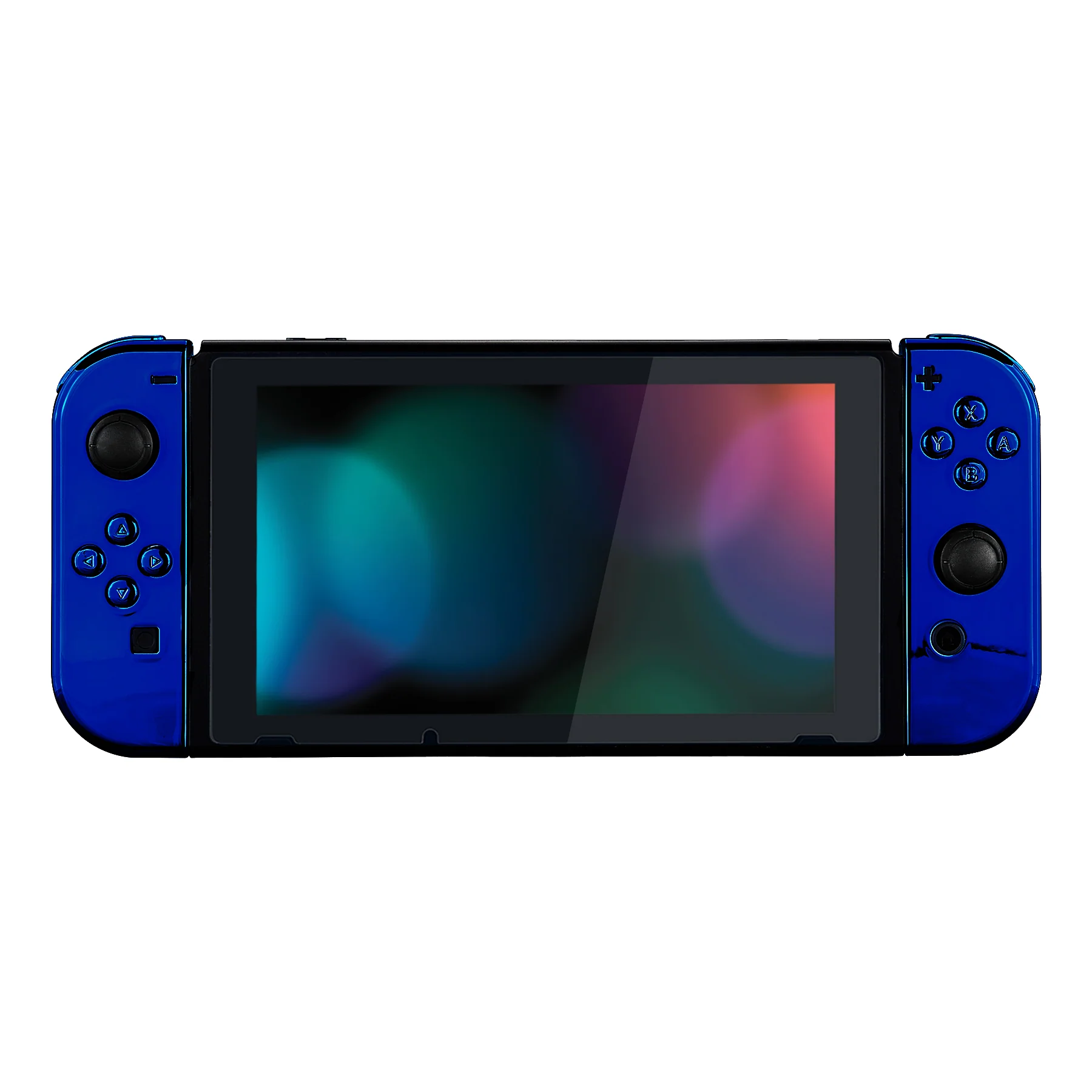 eXtremeRate Replacement Full Set Shell Case with Buttons for Joycon of NS Switch - Chrome Blue - Image 4