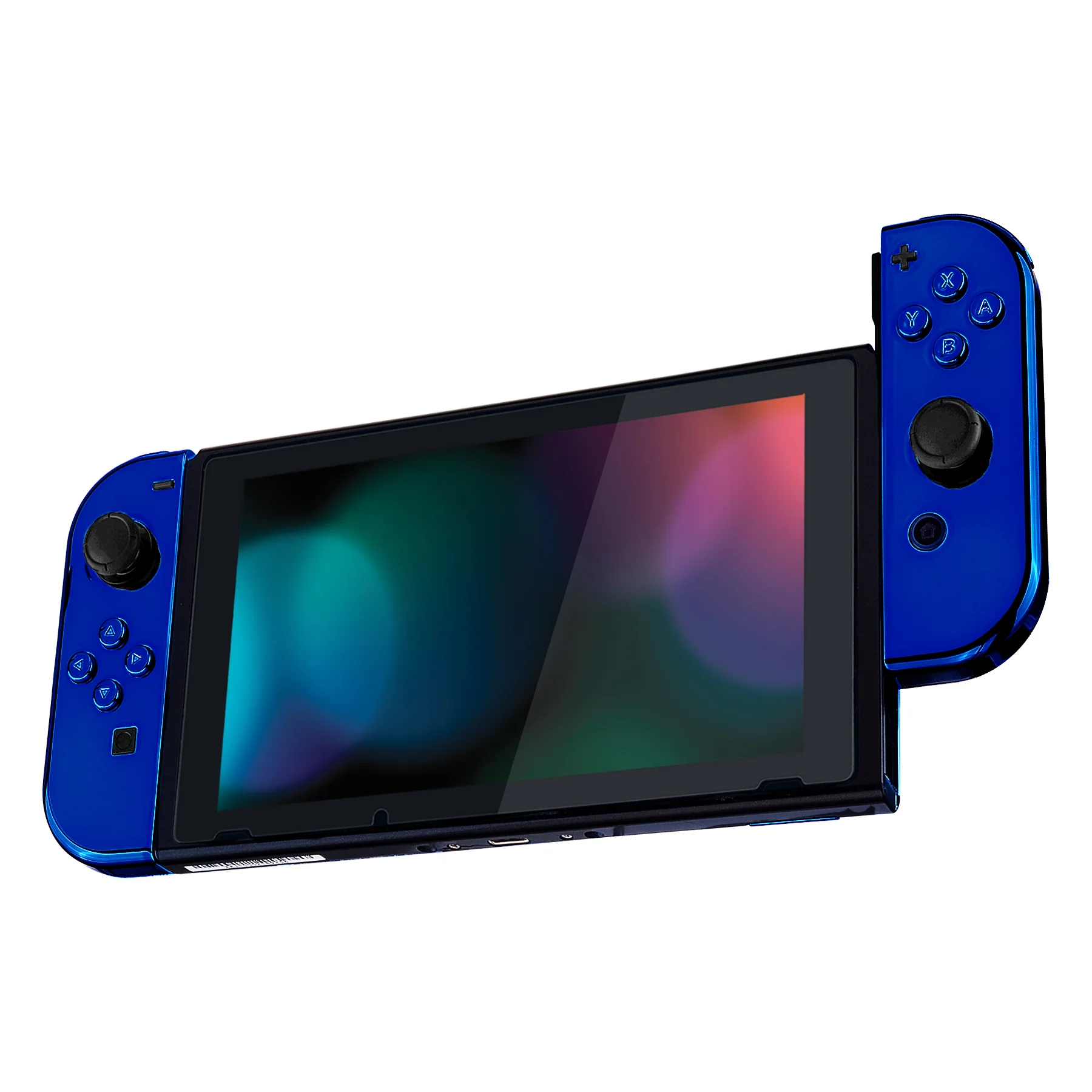eXtremeRate Replacement Full Set Shell Case with Buttons for Joycon of NS Switch - Chrome Blue - Image 5