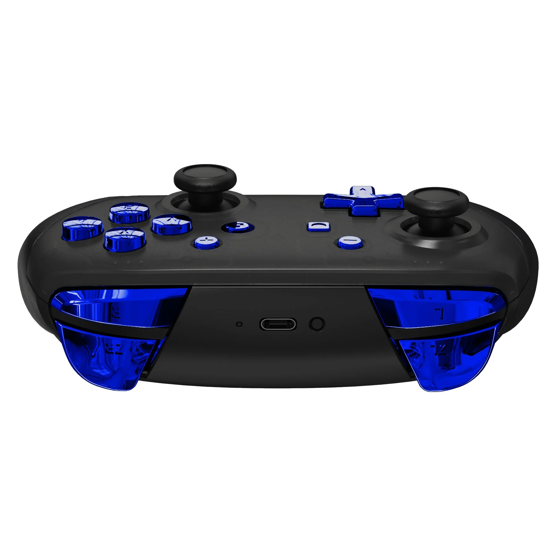 eXtremeRate DIY Replacement Full Set Buttons for Nintendo Switch Pro Controller - Chrome Blue Glossy - Image 7