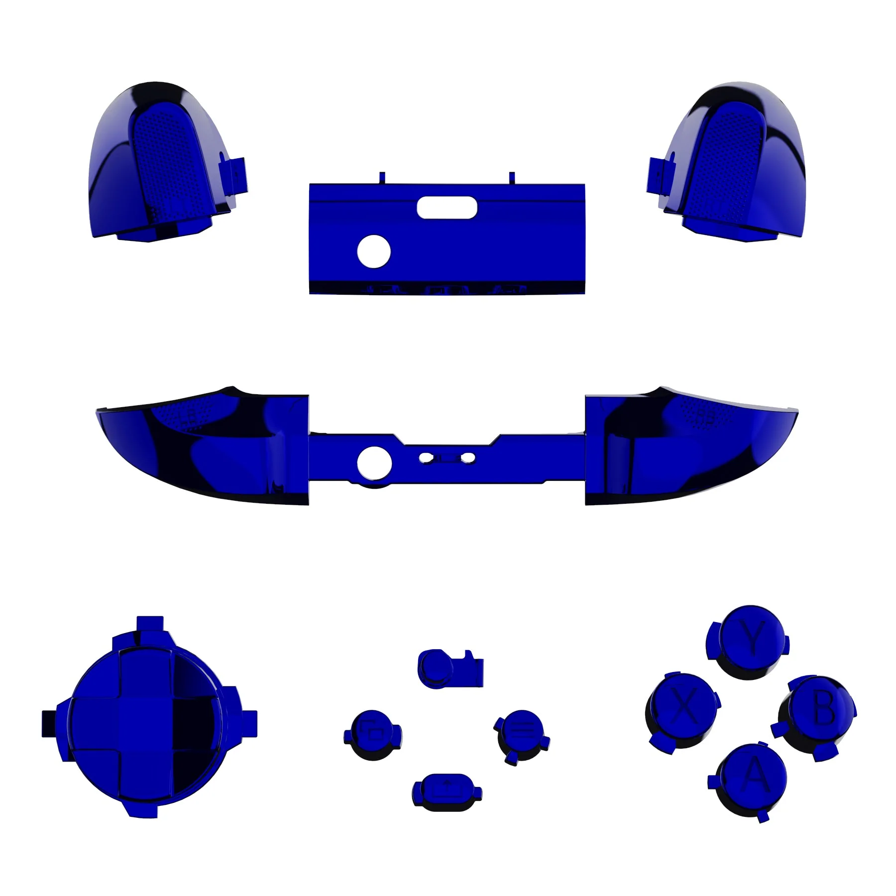 eXtremeRate Replacement Full Set Buttons for Xbox Series X & S Controller - Chrome Blue - Image 2