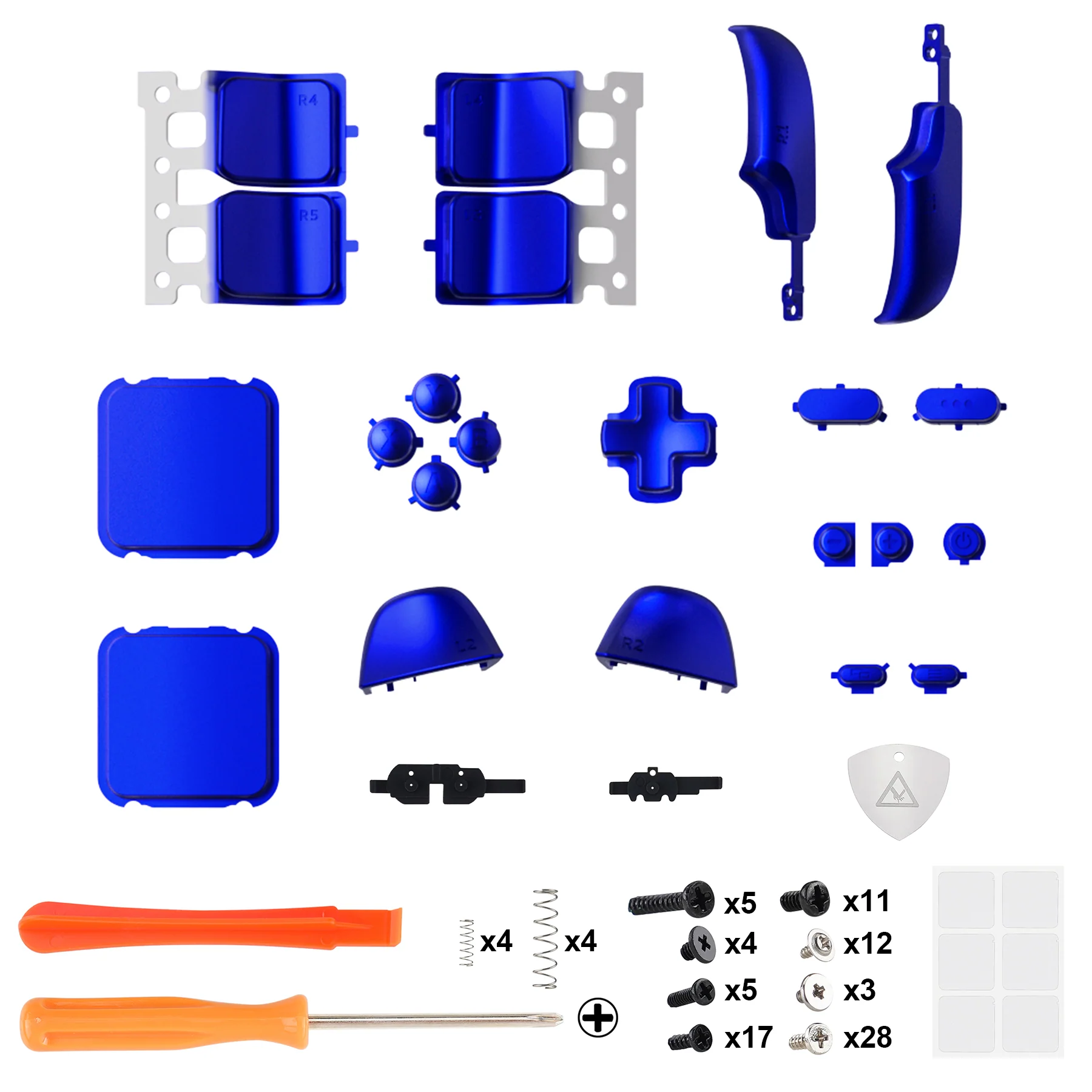 eXtremeRate Replacement Full Set Buttons for Steam Deck LCD - Chrome Blue - Image 2