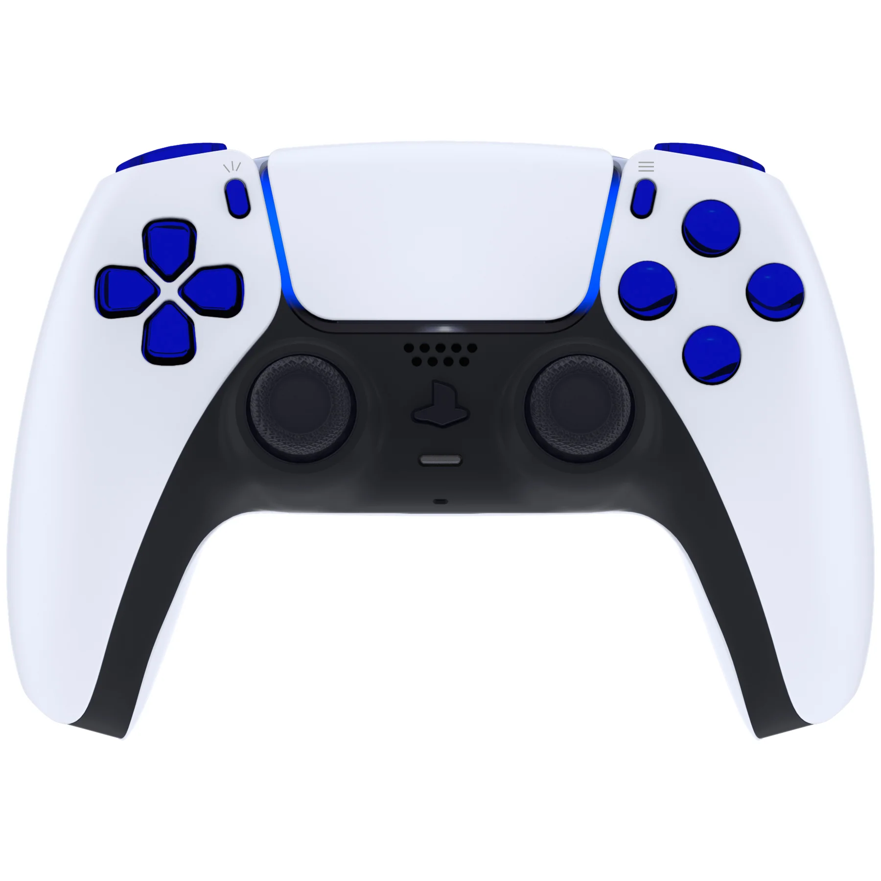 eXtremeRate Replacement Full Set Buttons Compatible with PS5 Controller BDM-010/020 - Chrome Blue - Image 2