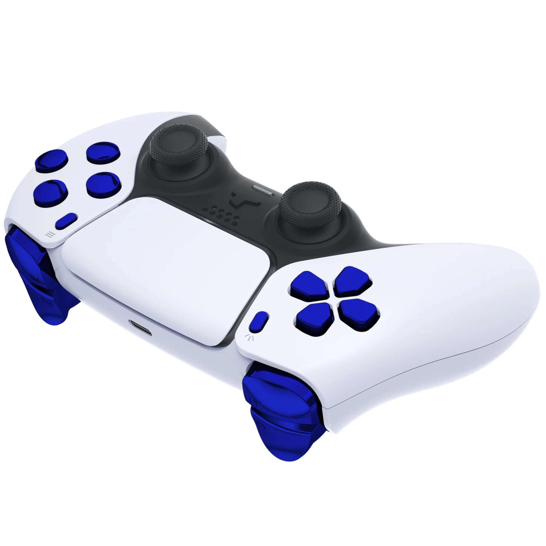 eXtremeRate Replacement Full Set Buttons Compatible with PS5 Controller BDM-010/020 - Chrome Blue - Image 6