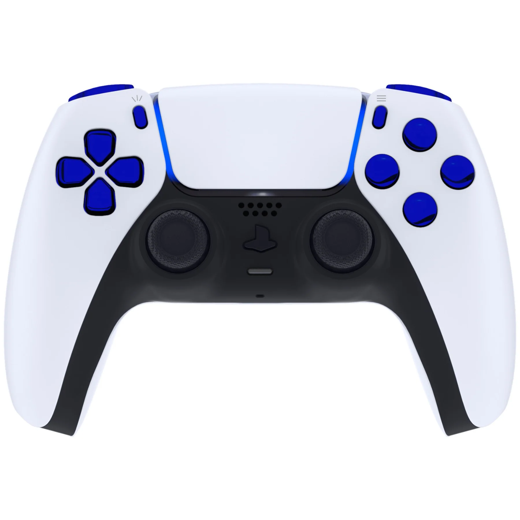 eXtremeRate Replacement Full Set Buttons Compatible with PS5 Controller BDM-030/040/050/060 - Chrome Blue - Image 4