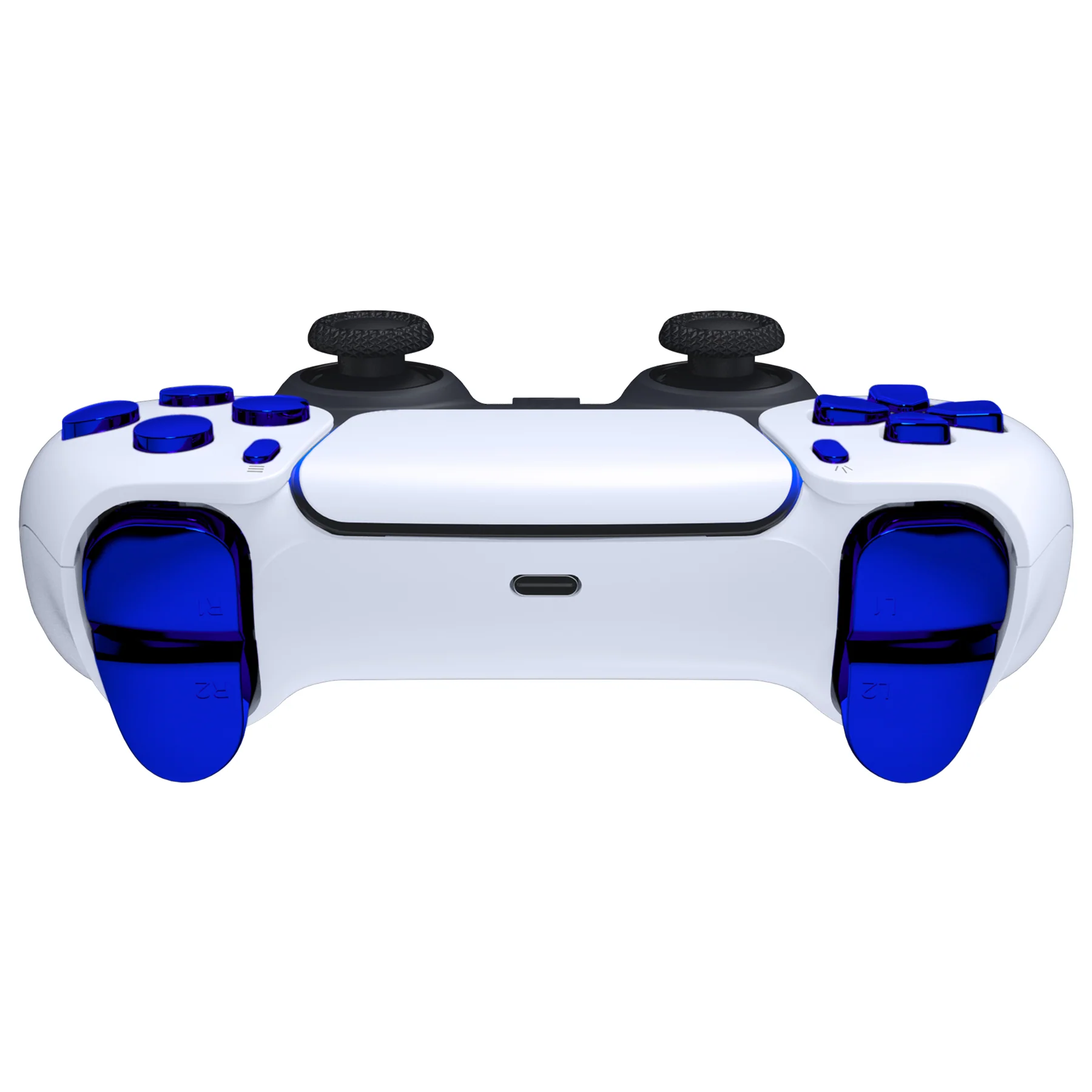 eXtremeRate Replacement Full Set Buttons Compatible with PS5 Controller BDM-030/040/050/060 - Chrome Blue - Image 8