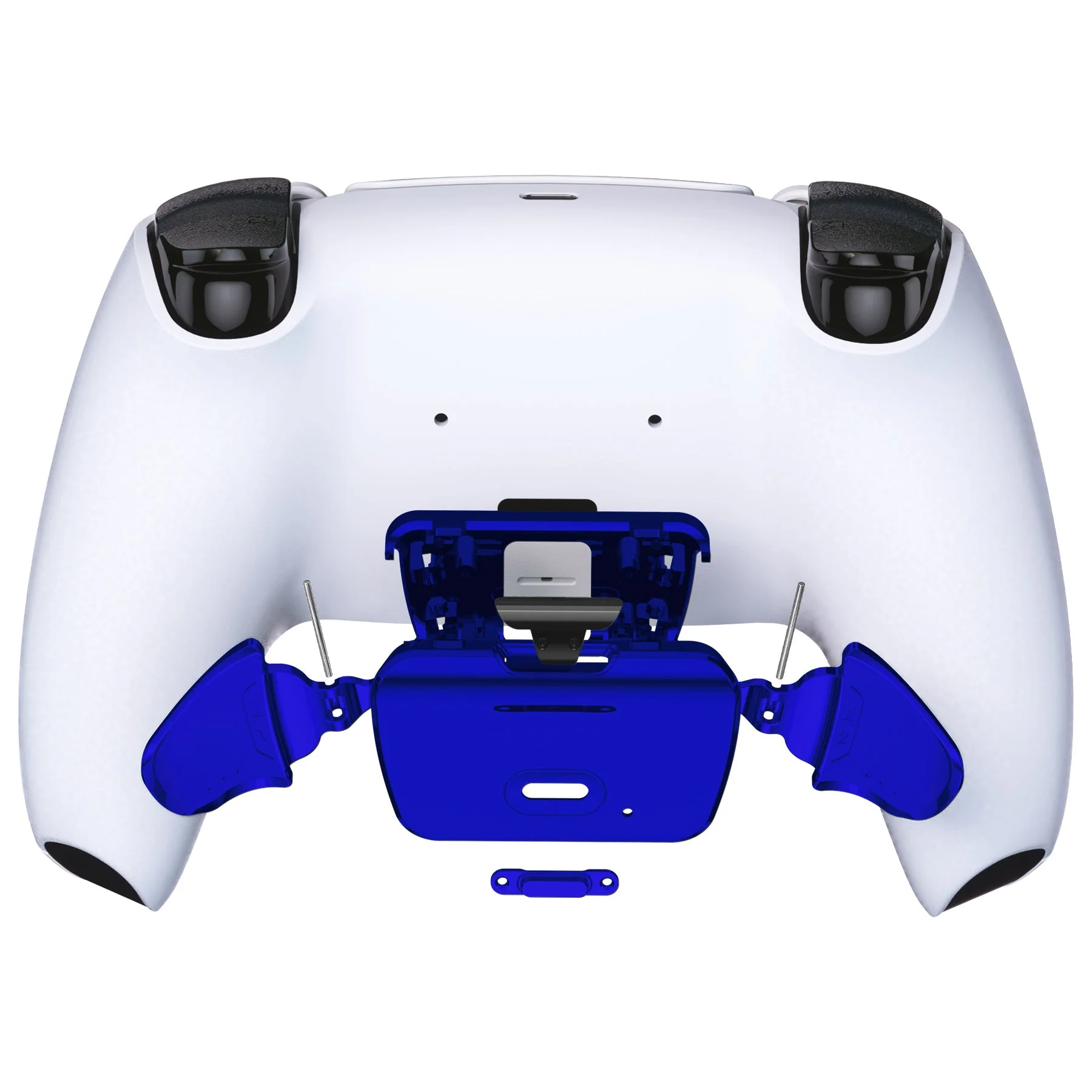 eXtremeRate Replacement Redesigned K1 K2 Back Buttons for eXtremerate RISE Remap Kit, Compatible with PS5 Controller - Chrome Blue - Image 4
