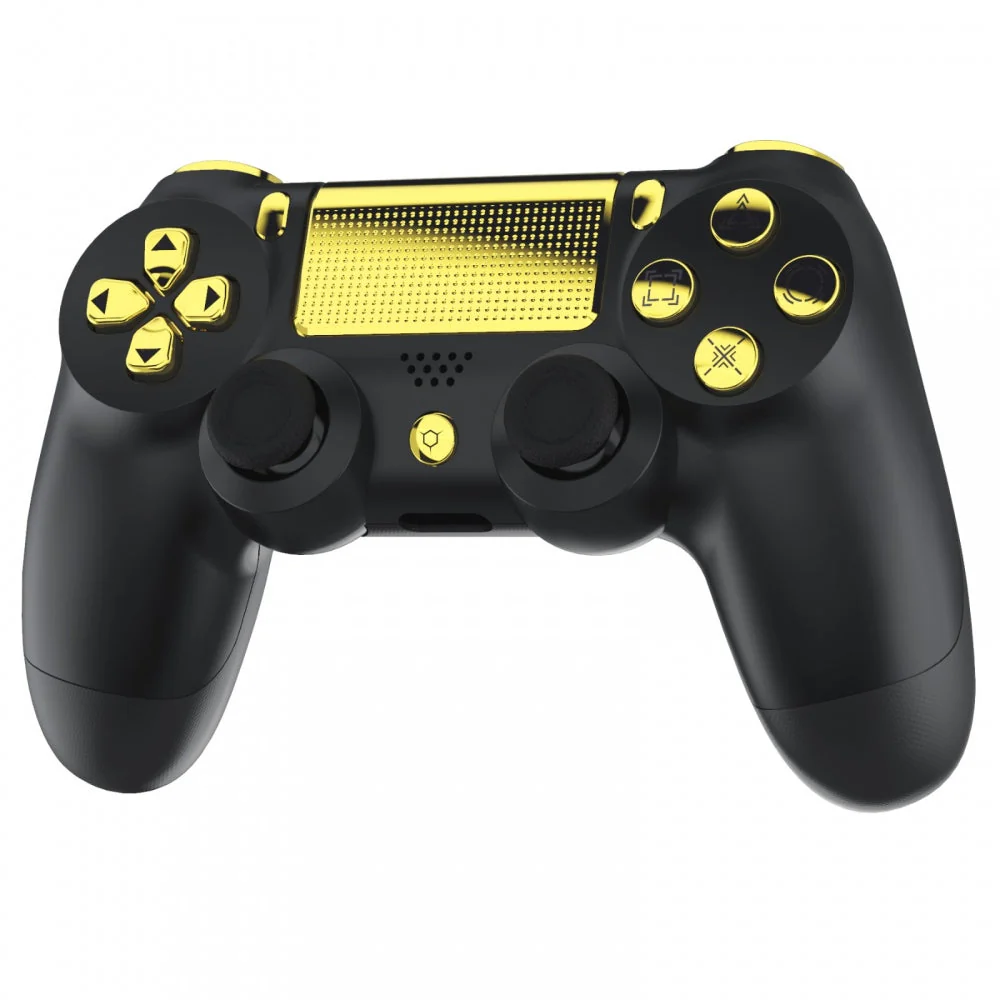 eXtremeRate Replacement Full Set Buttons with Classical Symbols for PS4 Slim Pro CUH-ZCT2 Controller, Compatible with eXtremeRate DTFS LED Kit - Chrome Gold - Image 5