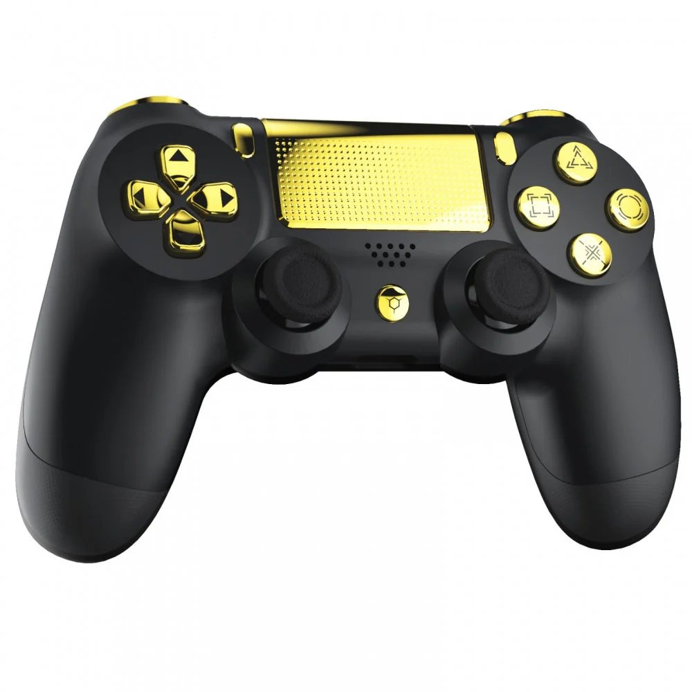 eXtremeRate Replacement Full Set Buttons with Classical Symbols for PS4 Slim Pro CUH-ZCT2 Controller, Compatible with eXtremeRate DTFS LED Kit - Chrome Gold - Image 6