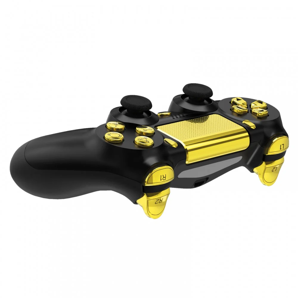 eXtremeRate Replacement Full Set Buttons with Classical Symbols for PS4 Slim Pro CUH-ZCT2 Controller, Compatible with eXtremeRate DTFS LED Kit - Chrome Gold - Image 7