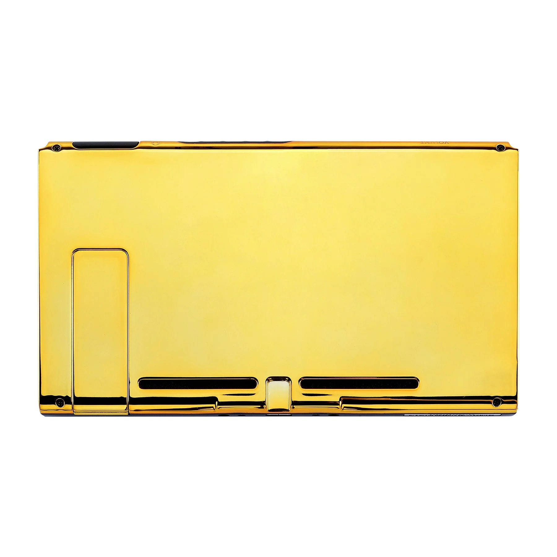 eXtremeRate Replacement Back Plate with Kickstand for Nintendo Switch Console - Chrome Gold - Image 6