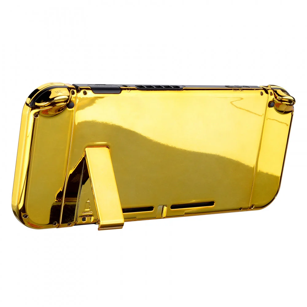 eXtremeRate Replacement Full Set Shells with Buttons for Nintendo Switch - Chrome Gold - Image 8