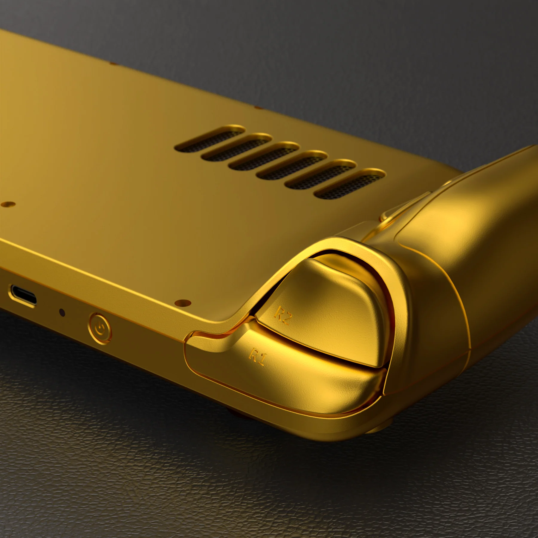 eXtremeRate Custom Full Set Shell with Buttons for Steam Deck LCD - Chrome Gold - Image 4