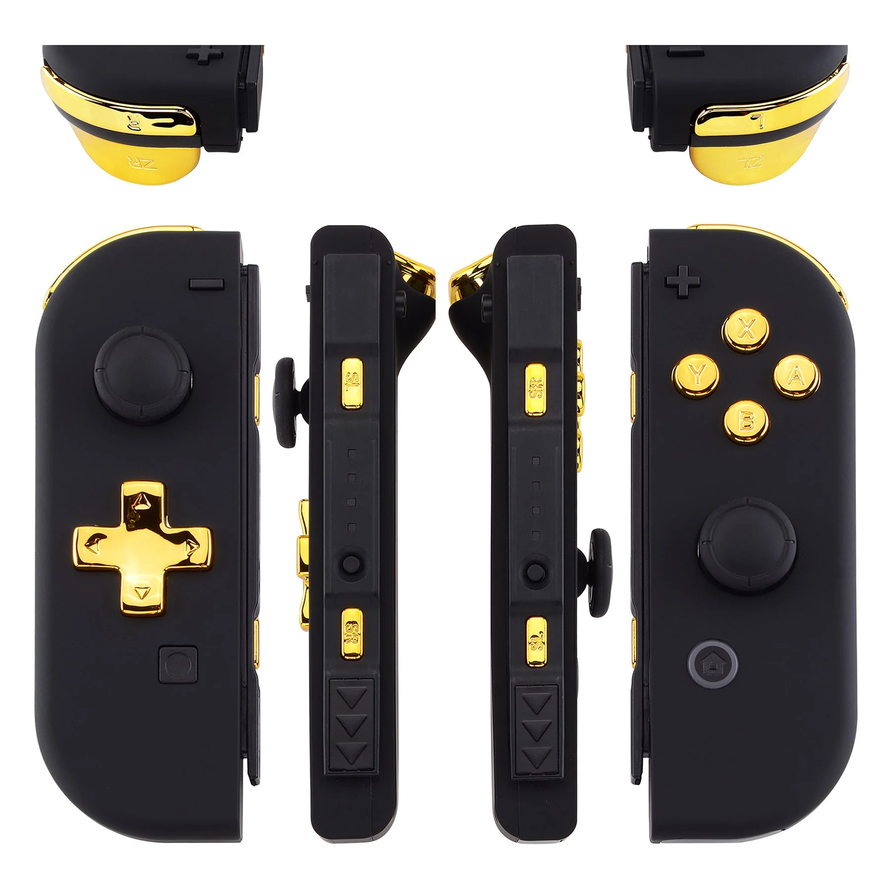 eXtremeRate Dpad Version Replacement Full Set Buttons for Joycon of Switch (D-pad ONLY Fits for eXtremeRate D-pad Shell for Joycon) - Chrome Gold - Image 3