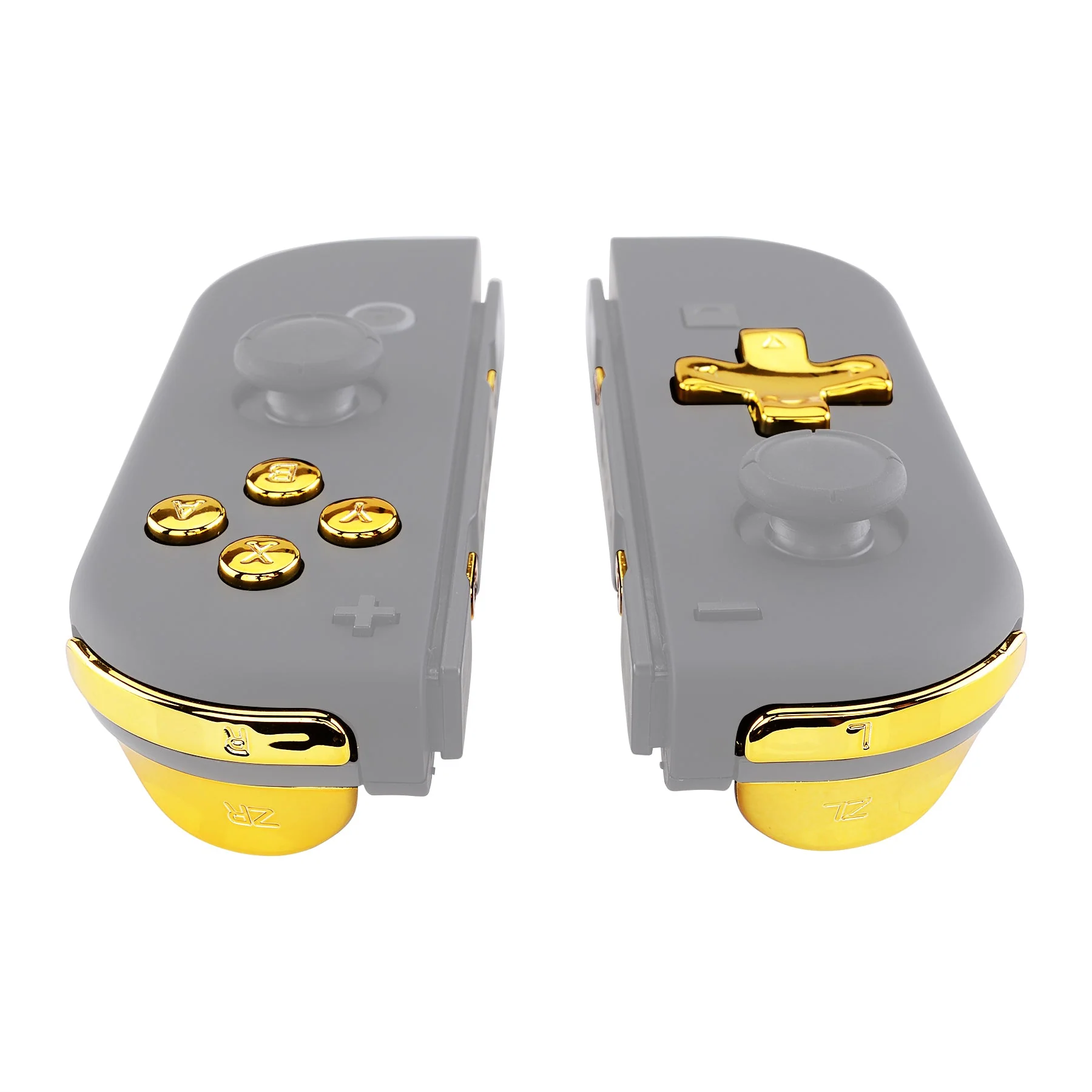 eXtremeRate Dpad Version Replacement Full Set Buttons for Joycon of Switch (D-pad ONLY Fits for eXtremeRate D-pad Shell for Joycon) - Chrome Gold - Image 5