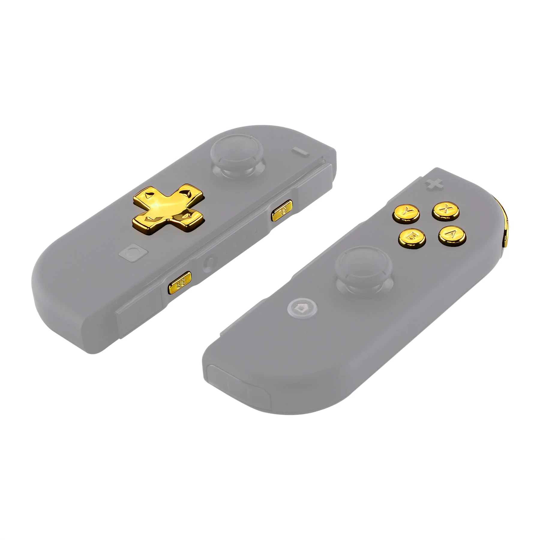 eXtremeRate Dpad Version Replacement Full Set Buttons for Joycon of Switch (D-pad ONLY Fits for eXtremeRate D-pad Shell for Joycon) - Chrome Gold - Image 6