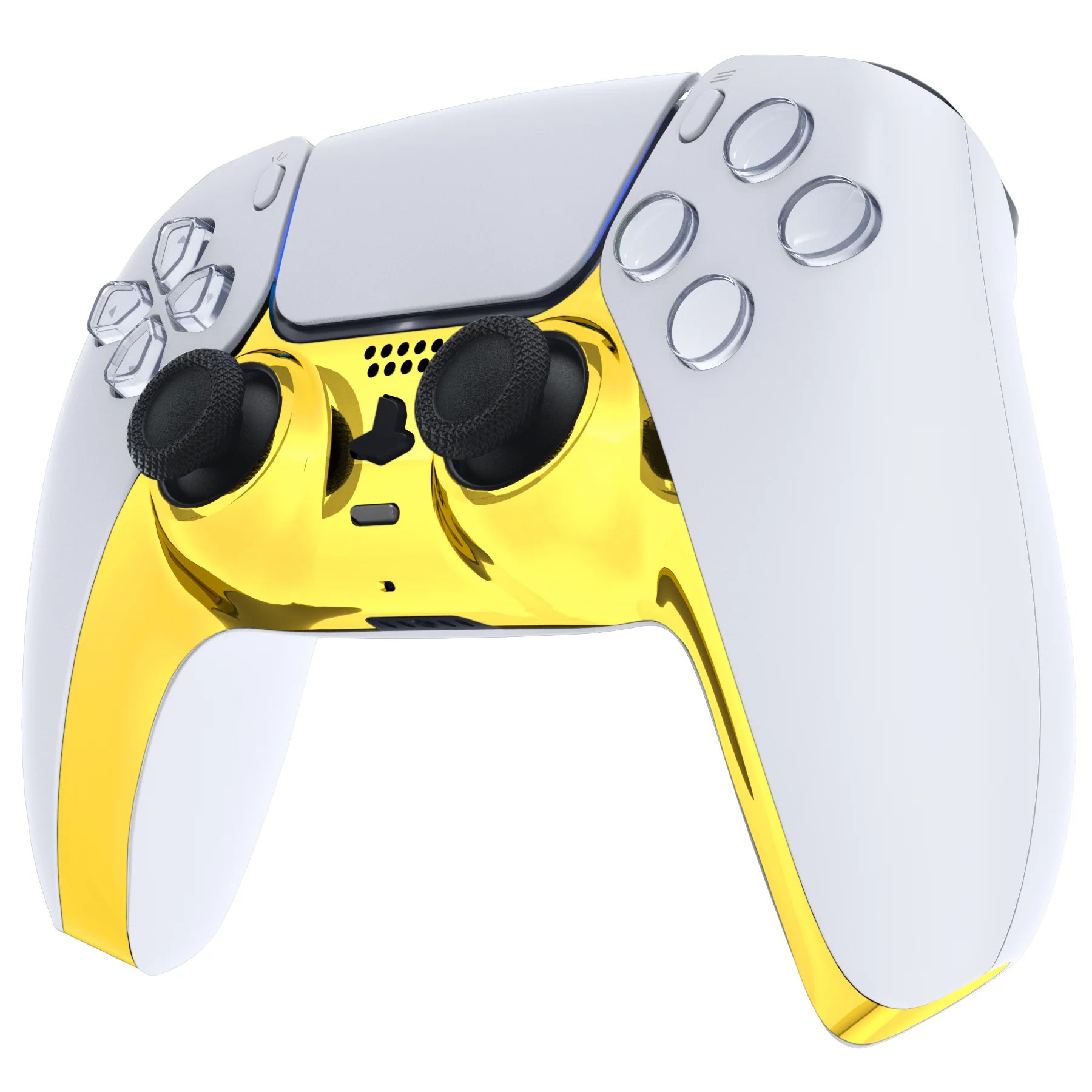 eXtremeRate Replacement Decorative Trim Shell with Accent Rings Compatible with PS5 Controller BDM-010/020/030/040/050 - Chrome Gold Glossy - Image 4
