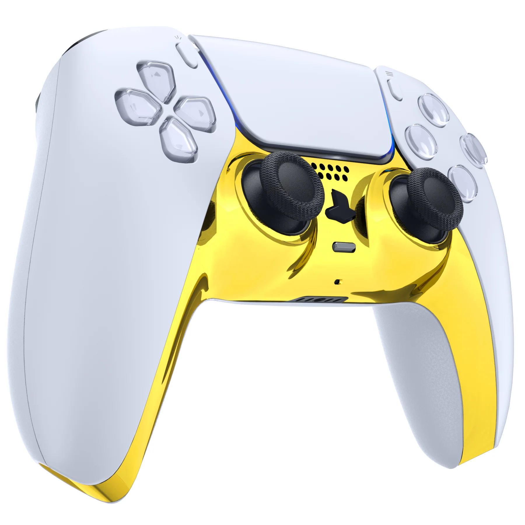 eXtremeRate Replacement Decorative Trim Shell with Accent Rings Compatible with PS5 Controller BDM-010/020/030/040/050 - Chrome Gold Glossy - Image 5