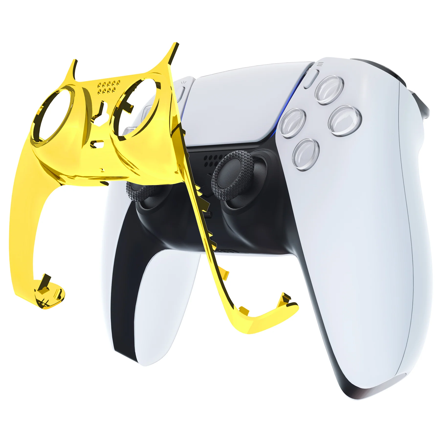 eXtremeRate Replacement Decorative Trim Shell with Accent Rings Compatible with PS5 Controller BDM-010/020/030/040/050 - Chrome Gold Glossy - Image 7